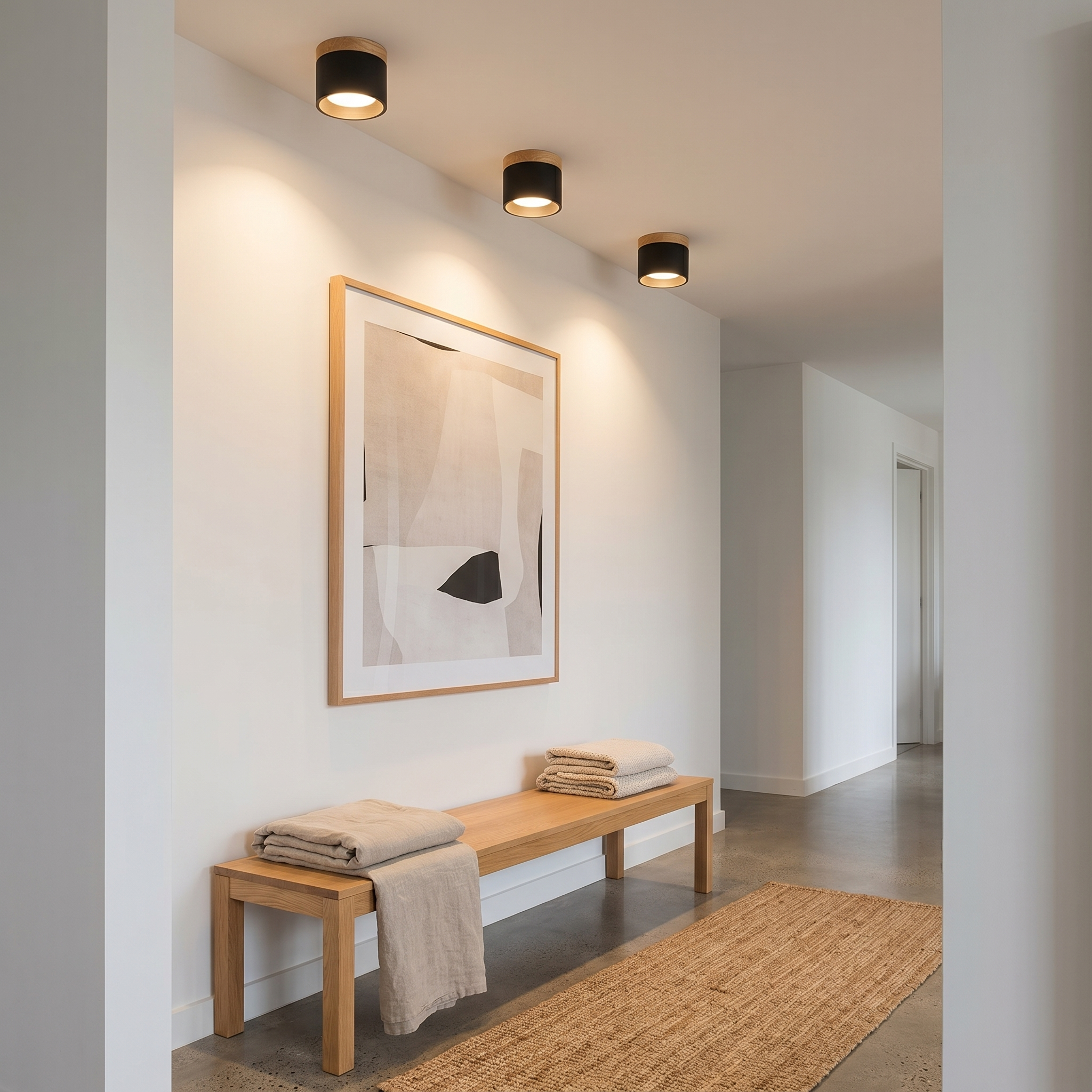 Log LED Flush Mount Ceiling Light, 7W, Seven Colors, 3 Color Temps