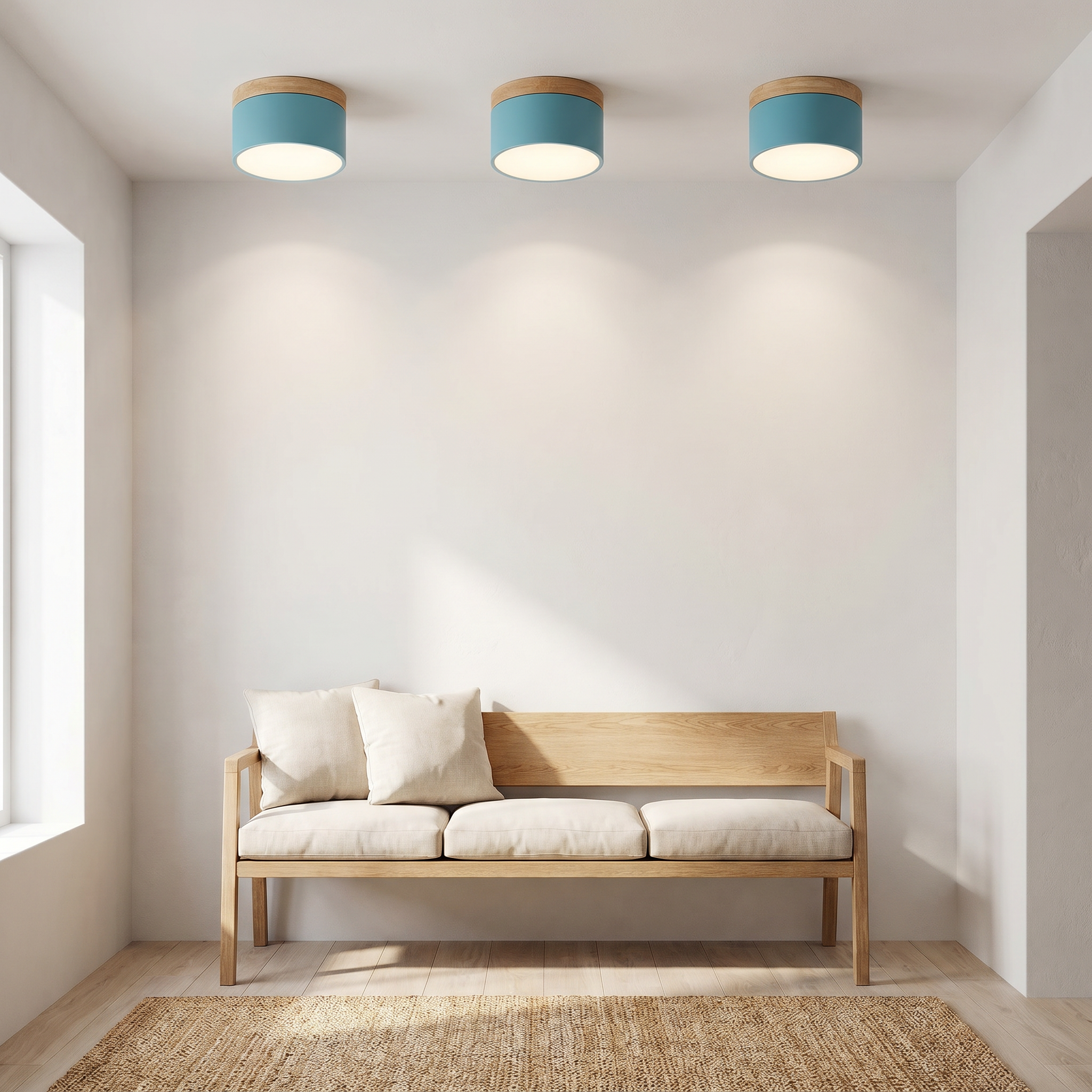 Log LED Flush Mount Ceiling Light, 7W, Seven Colors, 3 Color Temps