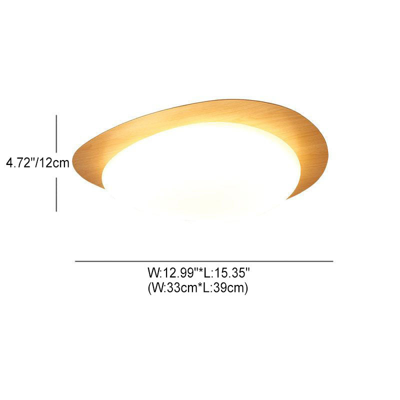 Pebble LED Flush Mount Ceiling Light, Wood or Walnut Grain, 2 Sizes