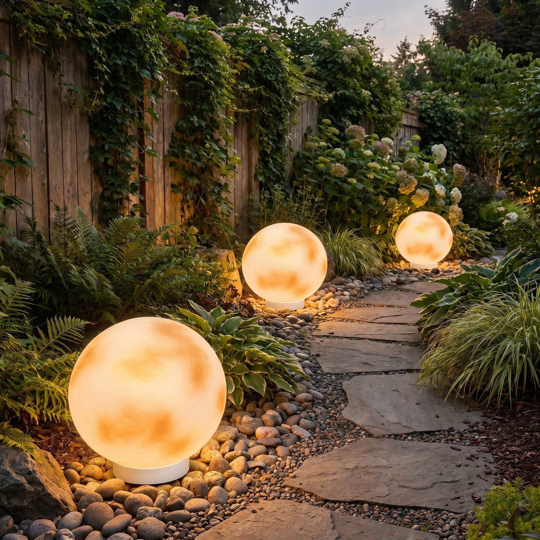 Moon-Shaped Pillar Light, PE, IP65, Solar or Hardwired, Five Diameters