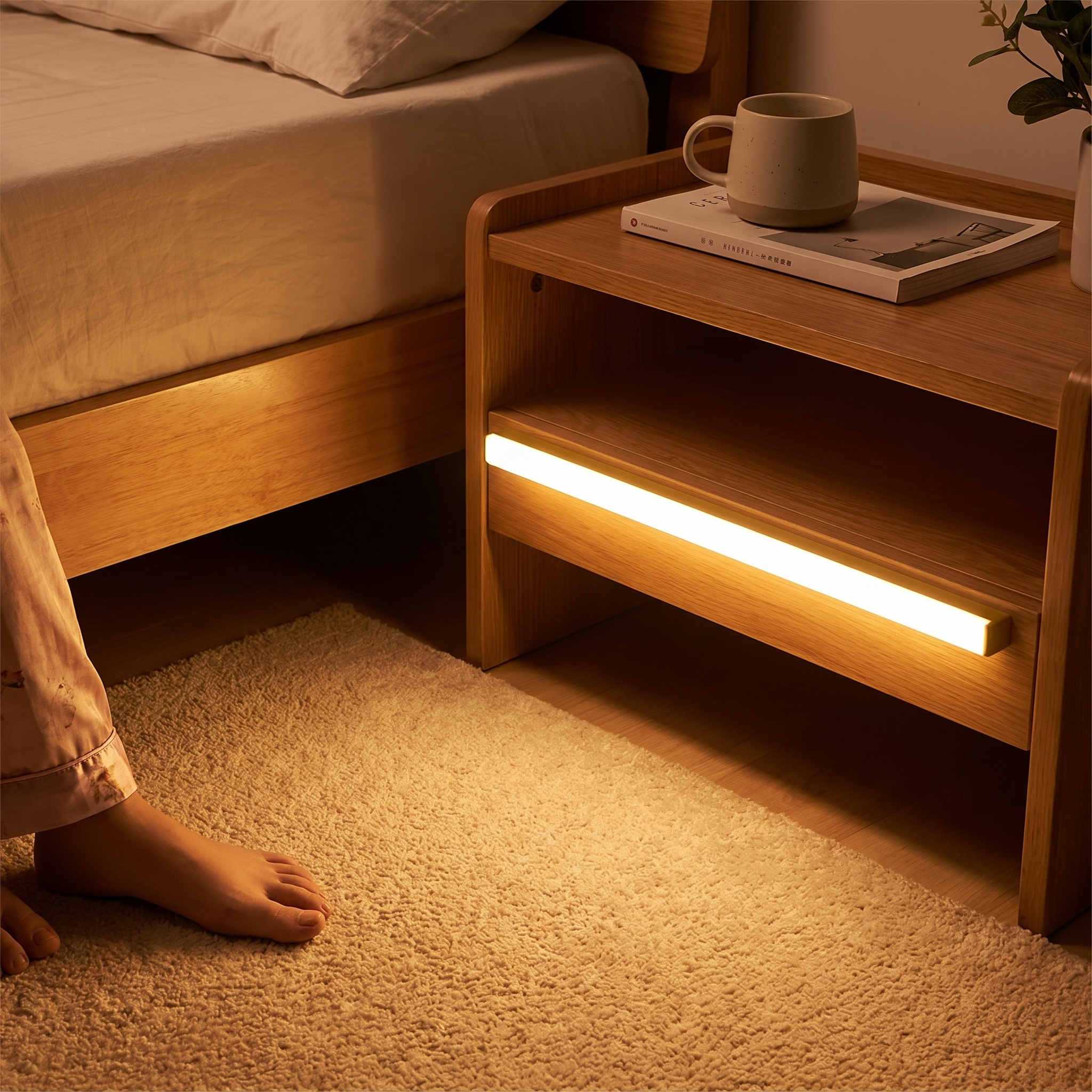 Motion Sensor Light Strip, Magnetic Mount, Aluminum, Battery or USB