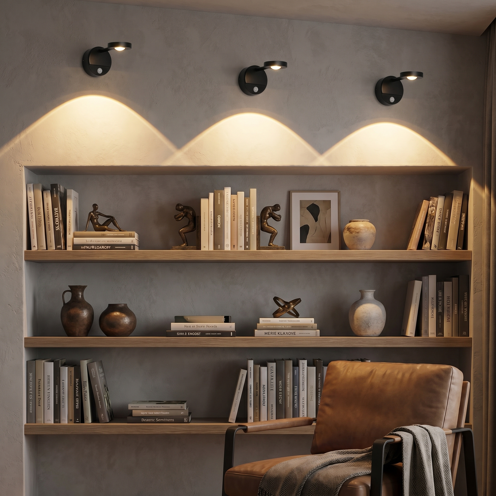 Motion Sensor Spotlight, 360° Rotation, Dimmable, USB-C Rechargeable