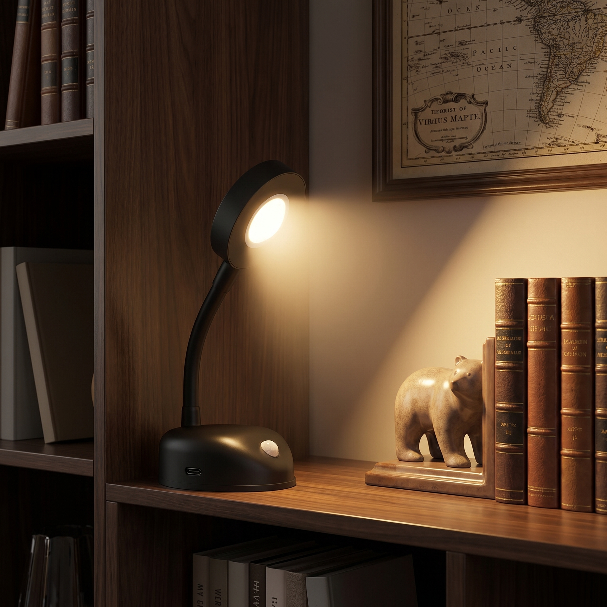 Motion Sensor Spotlight, 360° Rotation, Dimmable, USB-C Rechargeable