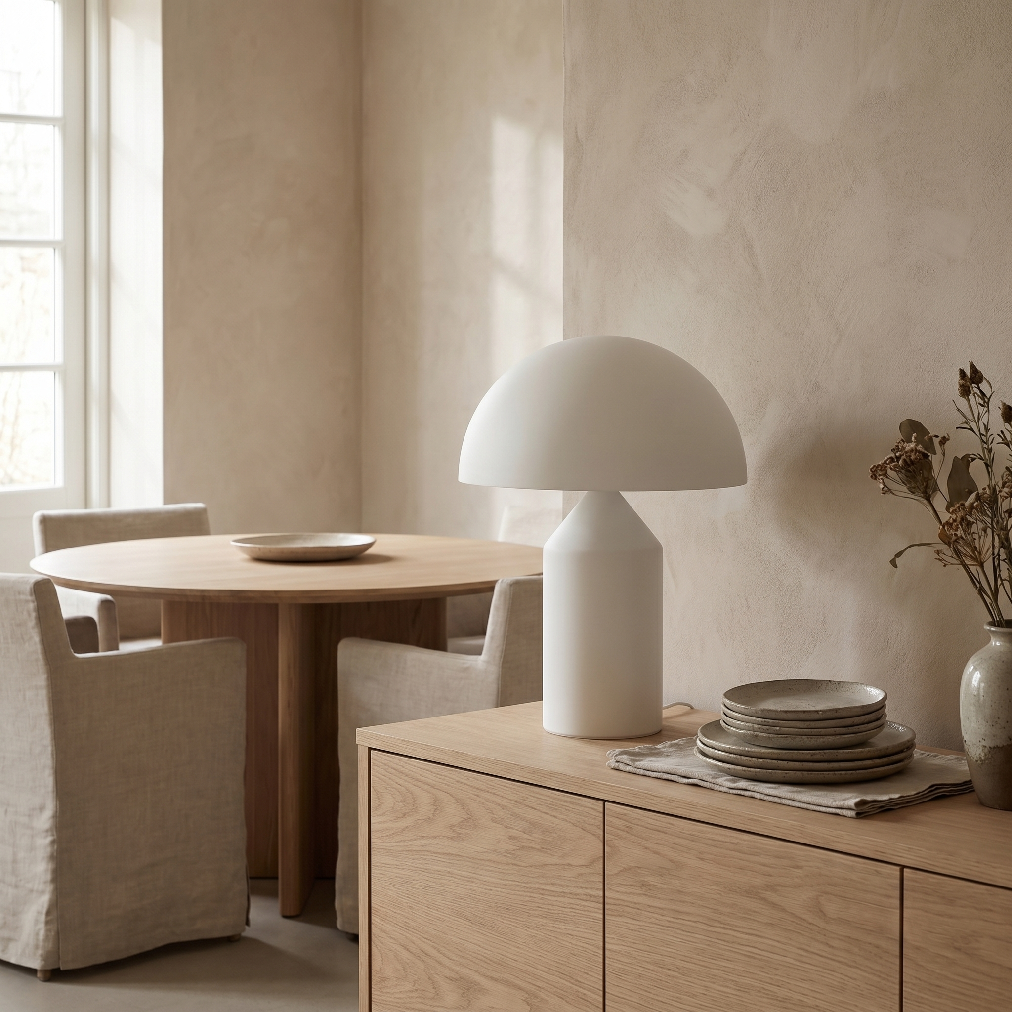 Mushroom Table Lamp, Dimmable LED, Iron, Three Colour Temps, USB