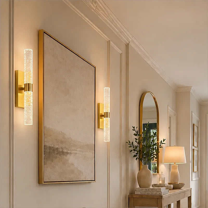 Pair of Namsos wall lights flanking a framed print