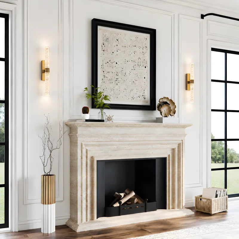 Pair of Namsos wall lights flanking a fireplace