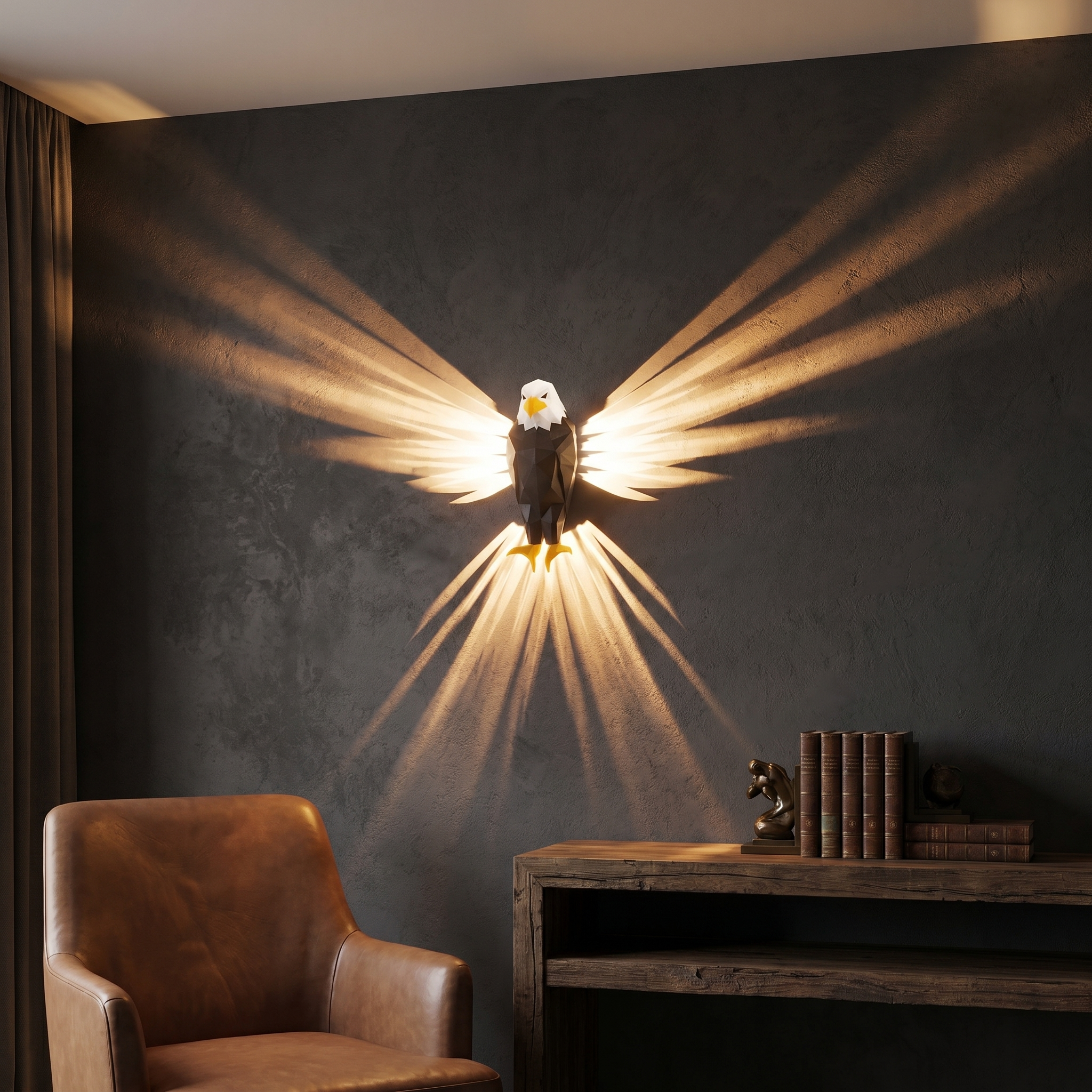 Nature Wall Light, Wing Projection, ABS, Battery or Rechargeable, 5 Styles