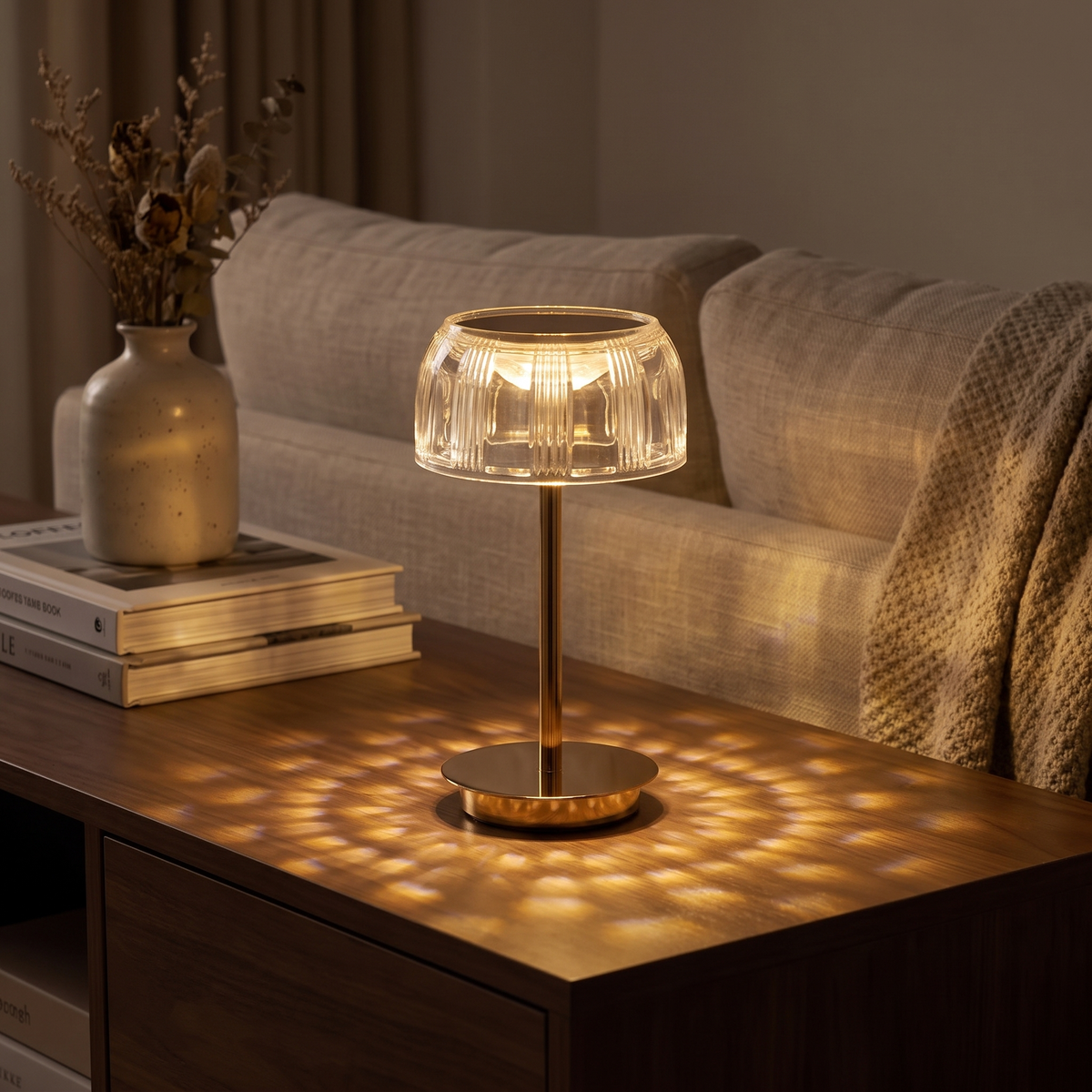 Jellyfish LED Table Lamp, Iron and Acrylic, Touch Control, USB-C, 3 Modes