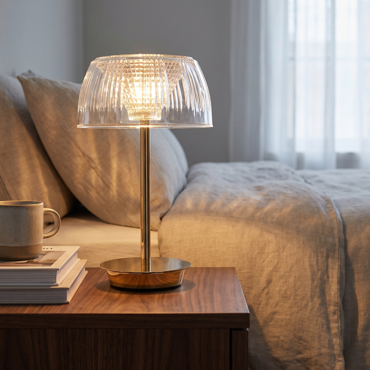 Jellyfish LED Table Lamp, Iron and Acrylic, Touch Control, USB-C, 3 Modes