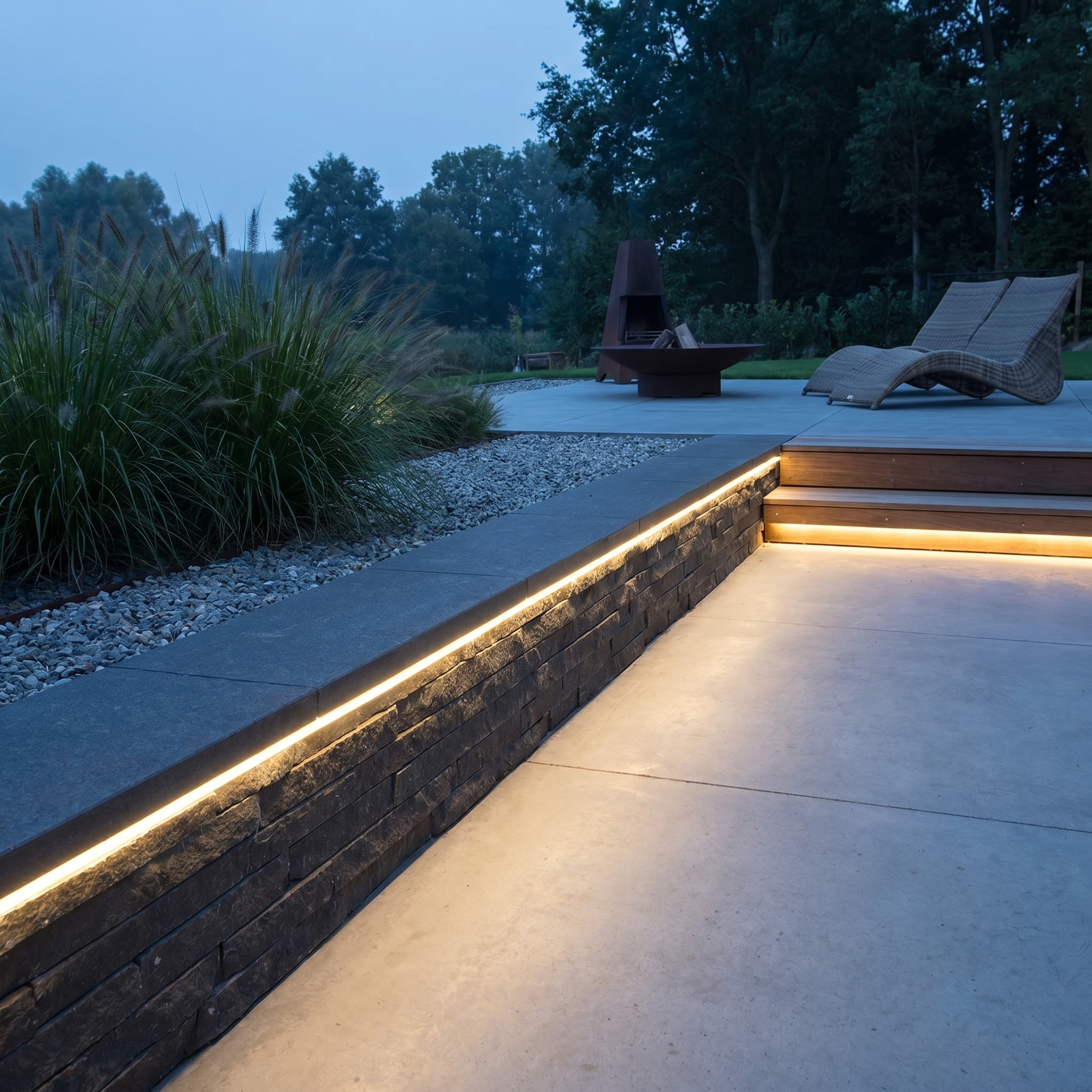 Outdoor Embedded LED Strip Light, Flexible Silicone, 24V, Waterproof