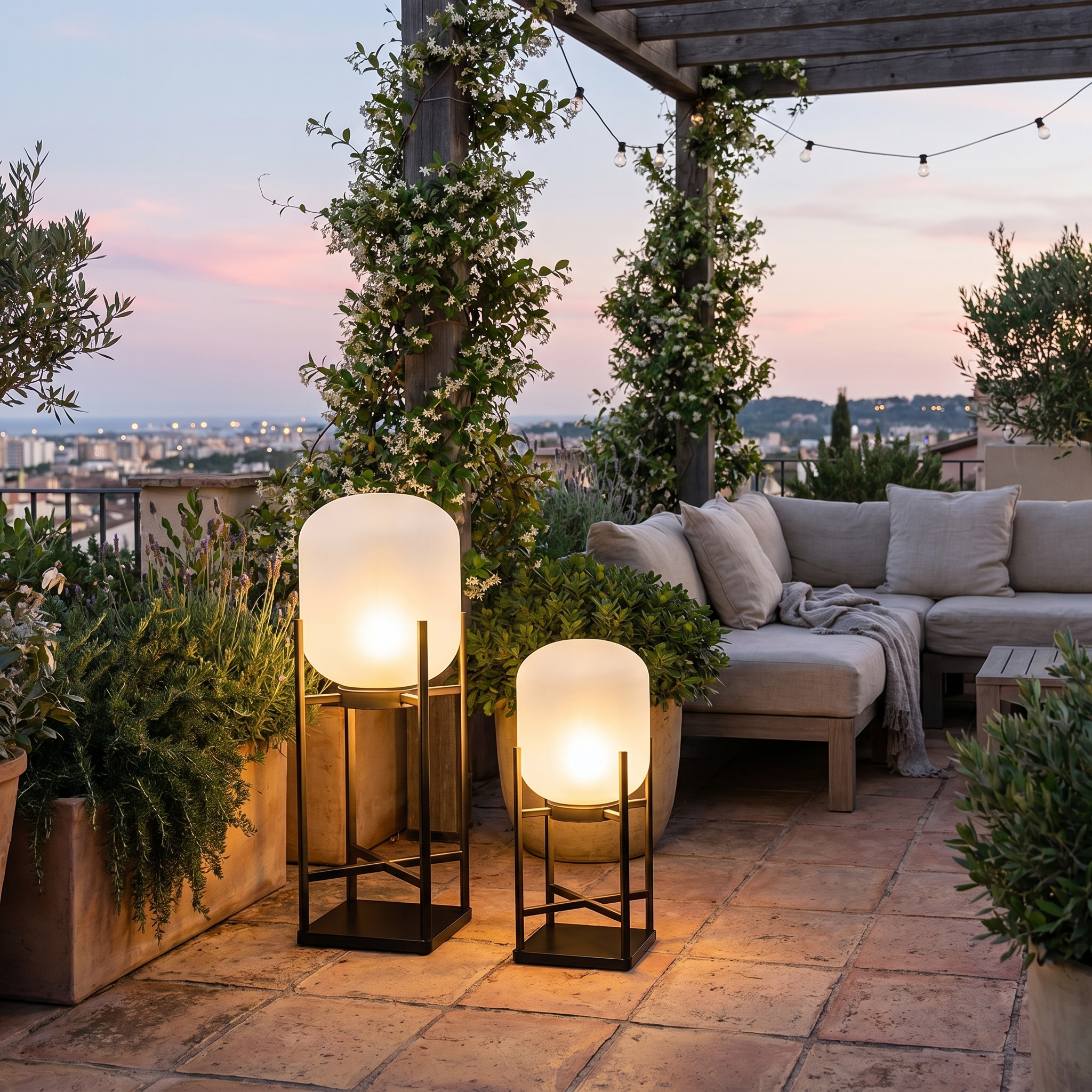 Outdoor Standing Lantern, Stainless Steel, IP65, E27, Three Sizes
