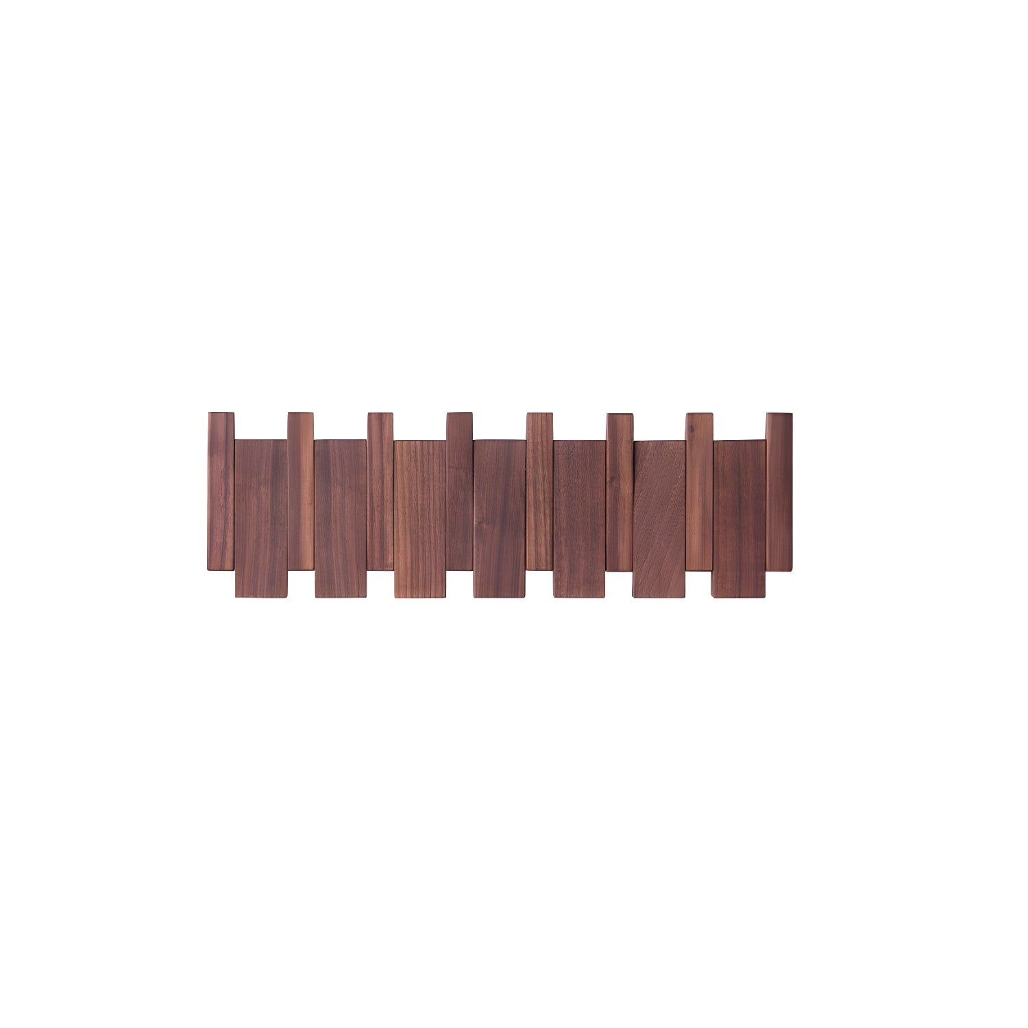 Piano Key Wall Coat Rack, Solid Oak Wood, Beech or Walnut, 4 to 12 Hooks