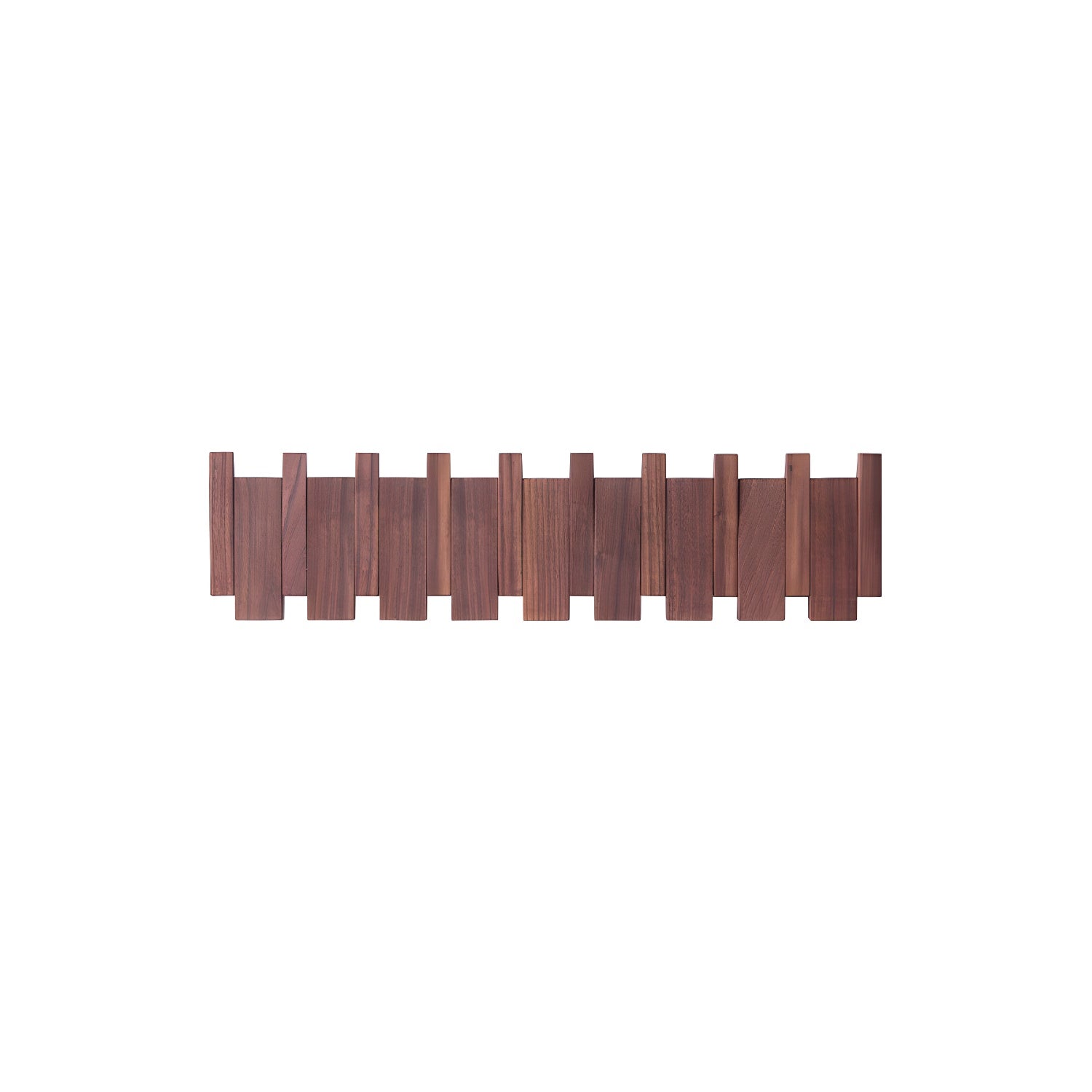 Piano Key Wall Coat Rack, Solid Oak Wood, Beech or Walnut, 4 to 12 Hooks