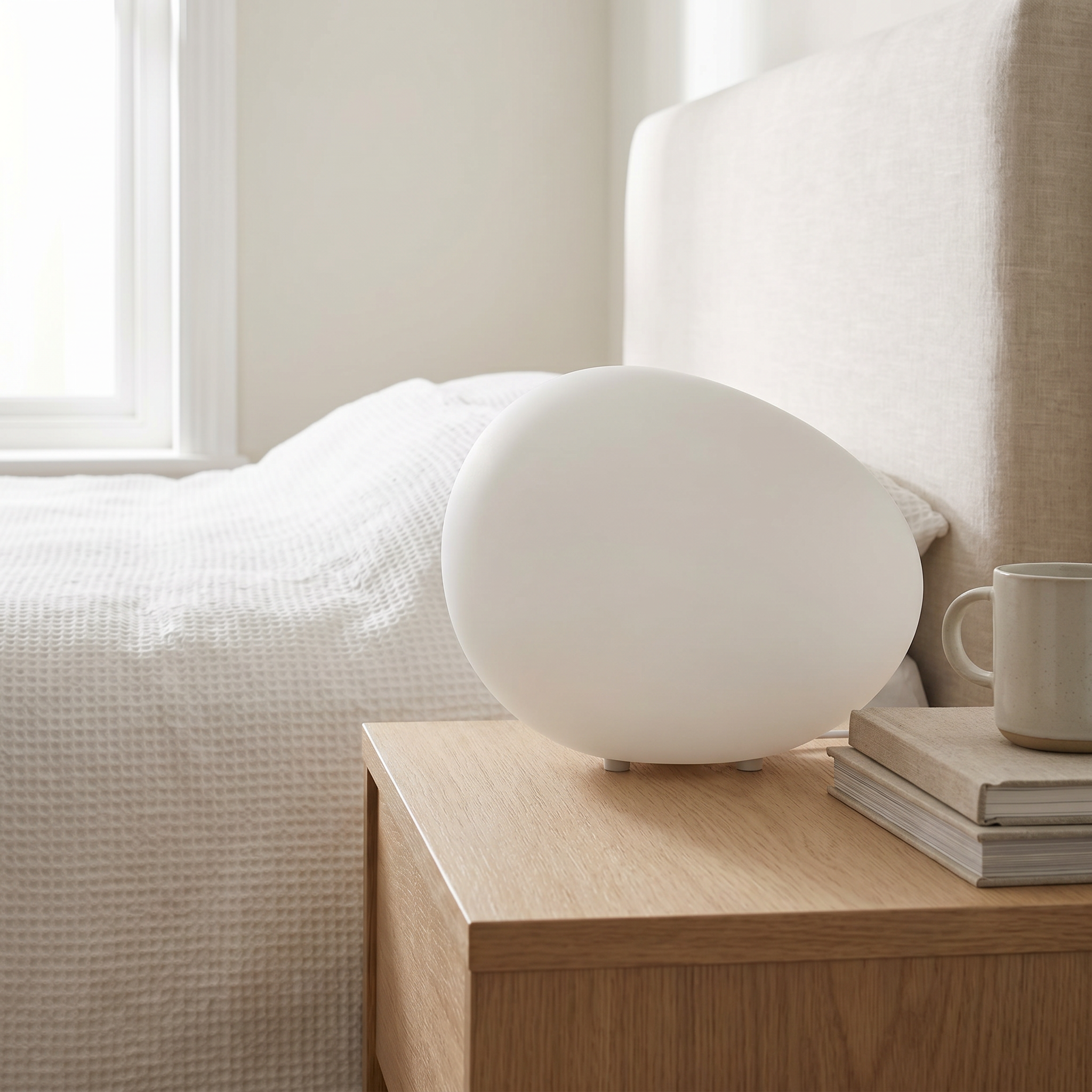 Pebble LED Bedside Lamp, ABS and Acrylic, E27, CE and CCC, Three Sizes