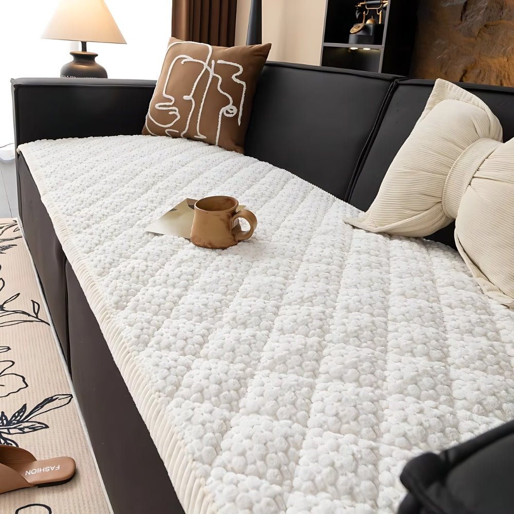 Quilted Sofa Cover, Pet-Friendly Microfiber, Non-Slip Backing