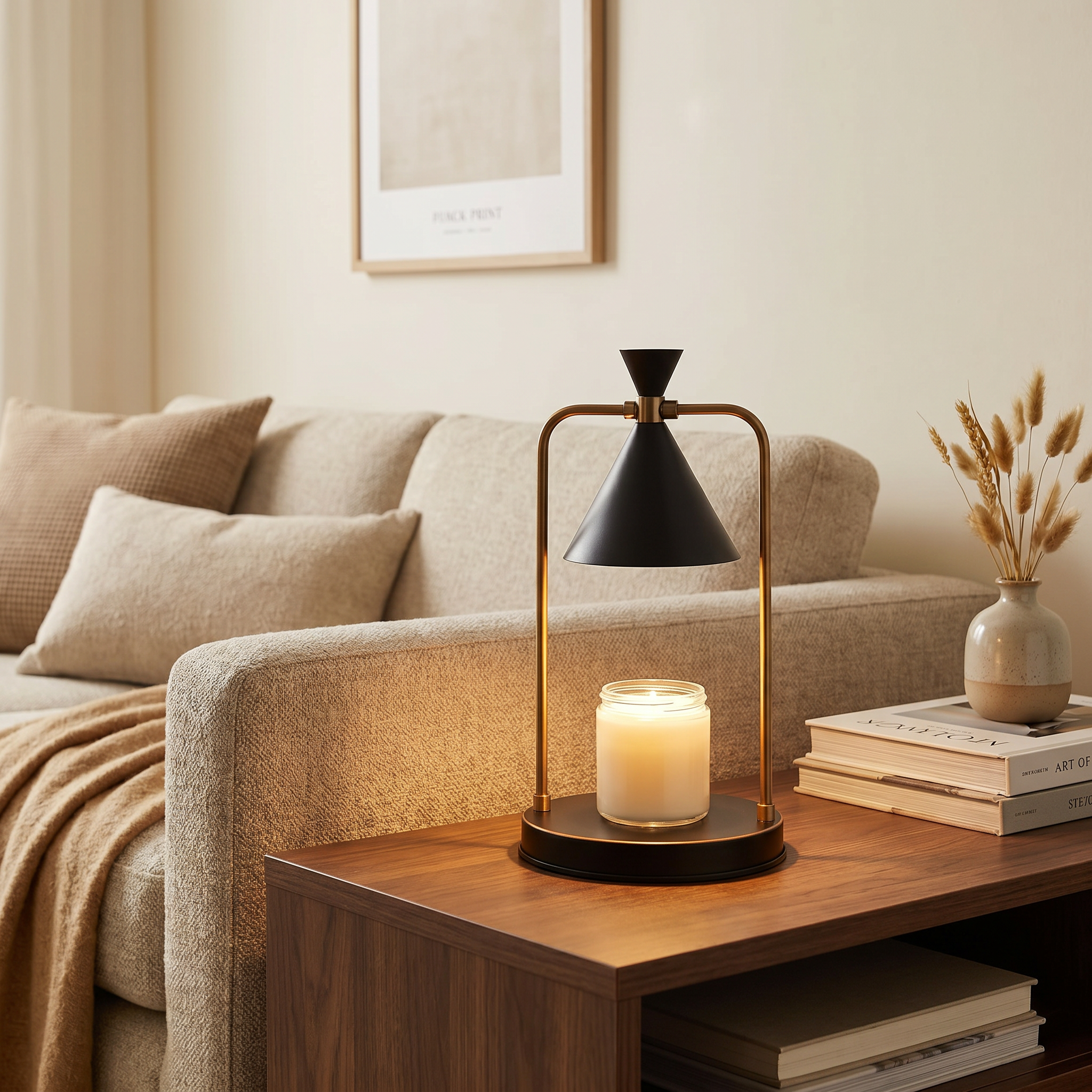 Retro Copper Candle Warmer Lamp, Dimmable LED, Flameless, AC, Wax and Oil