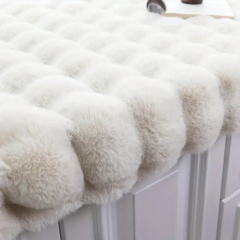 Scandinavian Faux Fur Rug, Anti-Slip Backing, 83 x 35 in