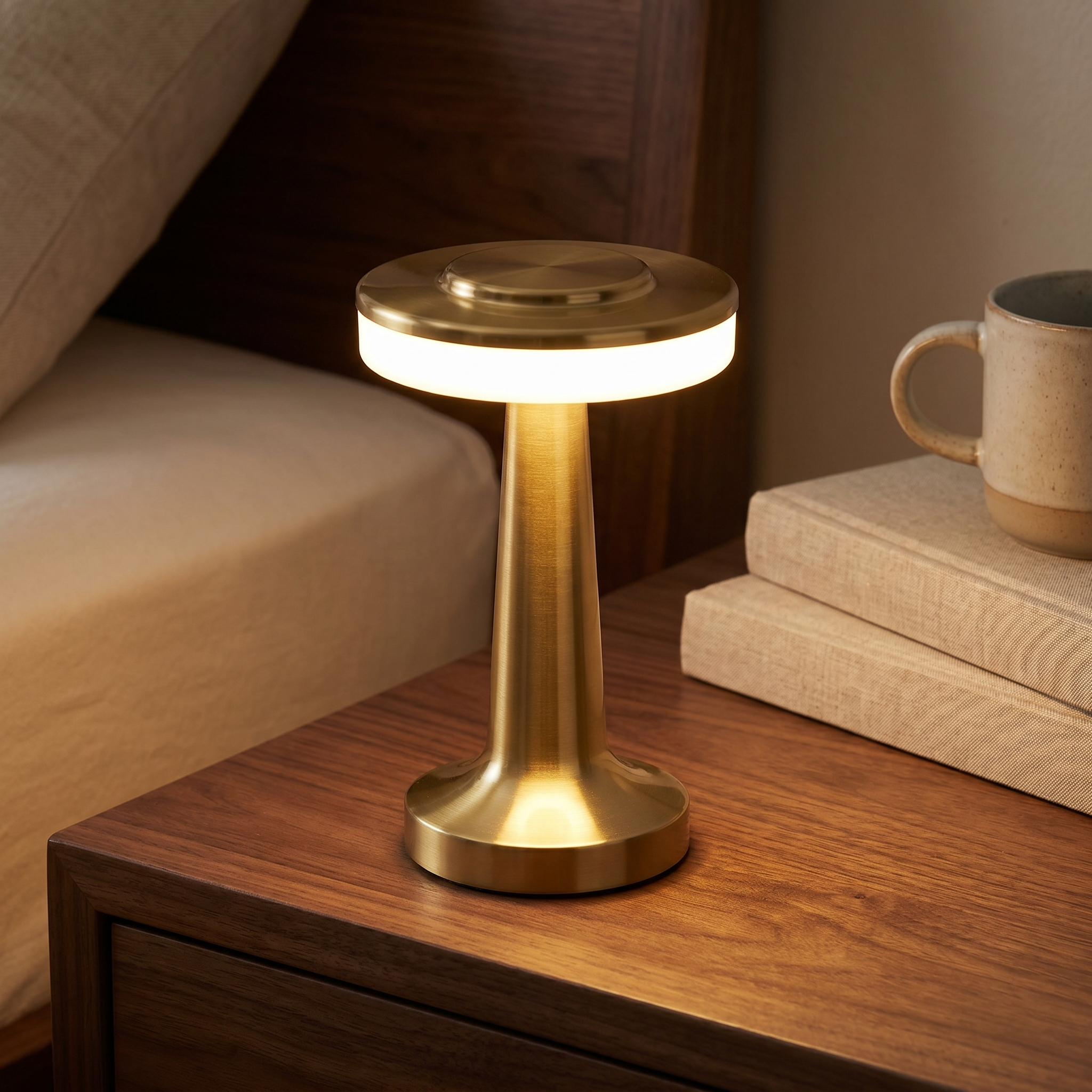 Retro Table Lamp, Dimmable LED, Iron and PC, USB-C Rechargeable