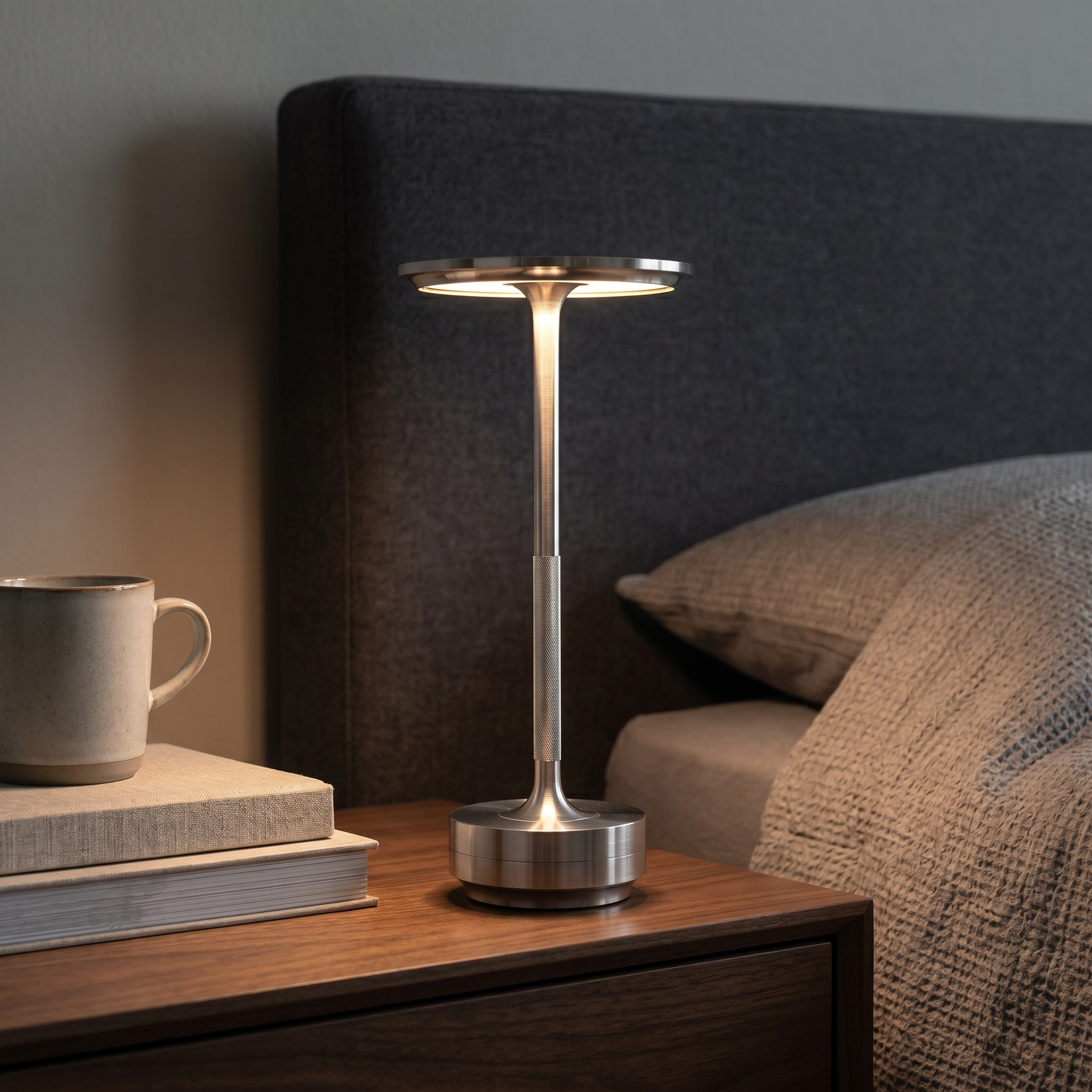 Rechargeable Touch LED Lamp, Aluminum, Dimmable, 8-12 Hours, Six Colors