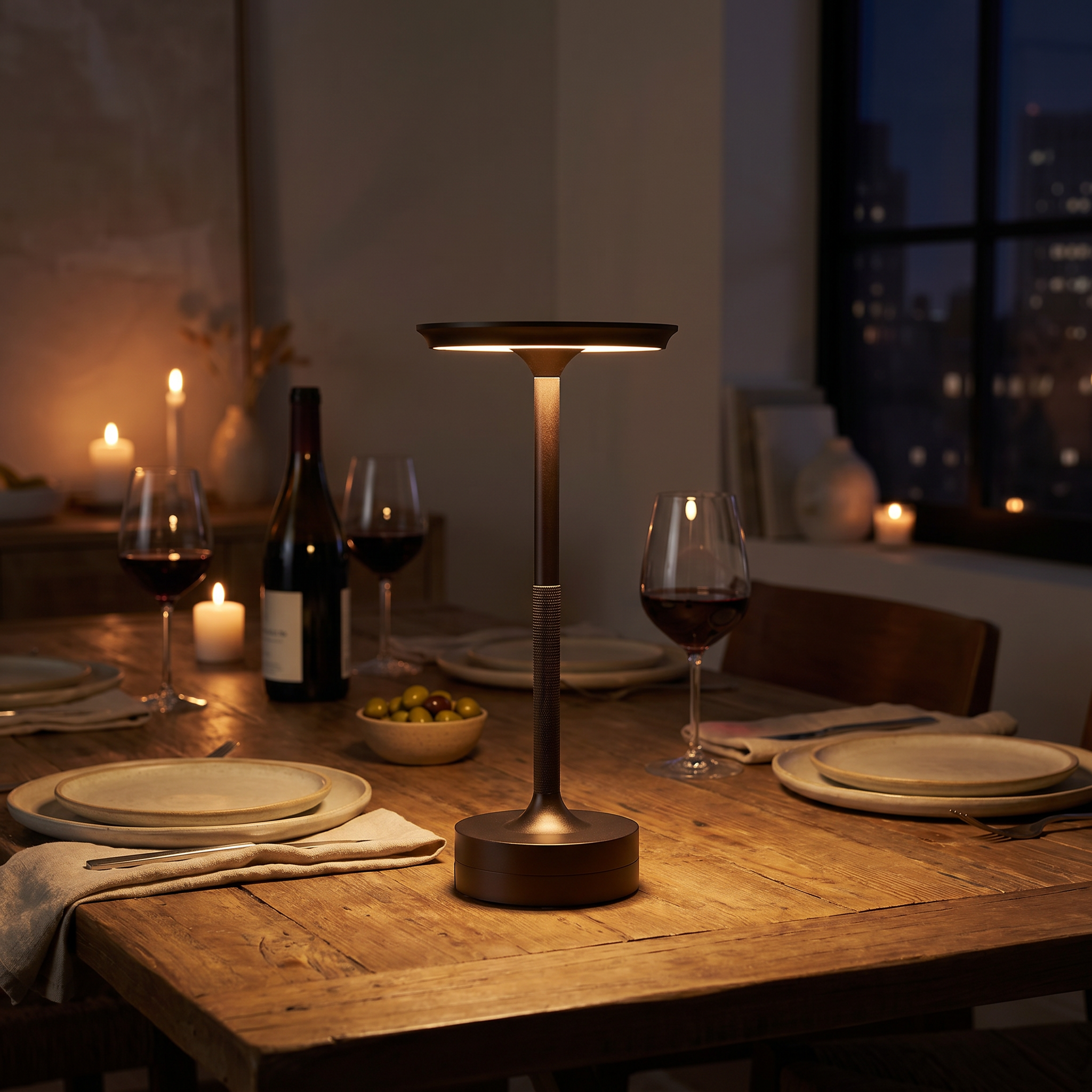 Rechargeable Touch LED Lamp, Aluminum, Dimmable, 8-12 Hours, Six Colors