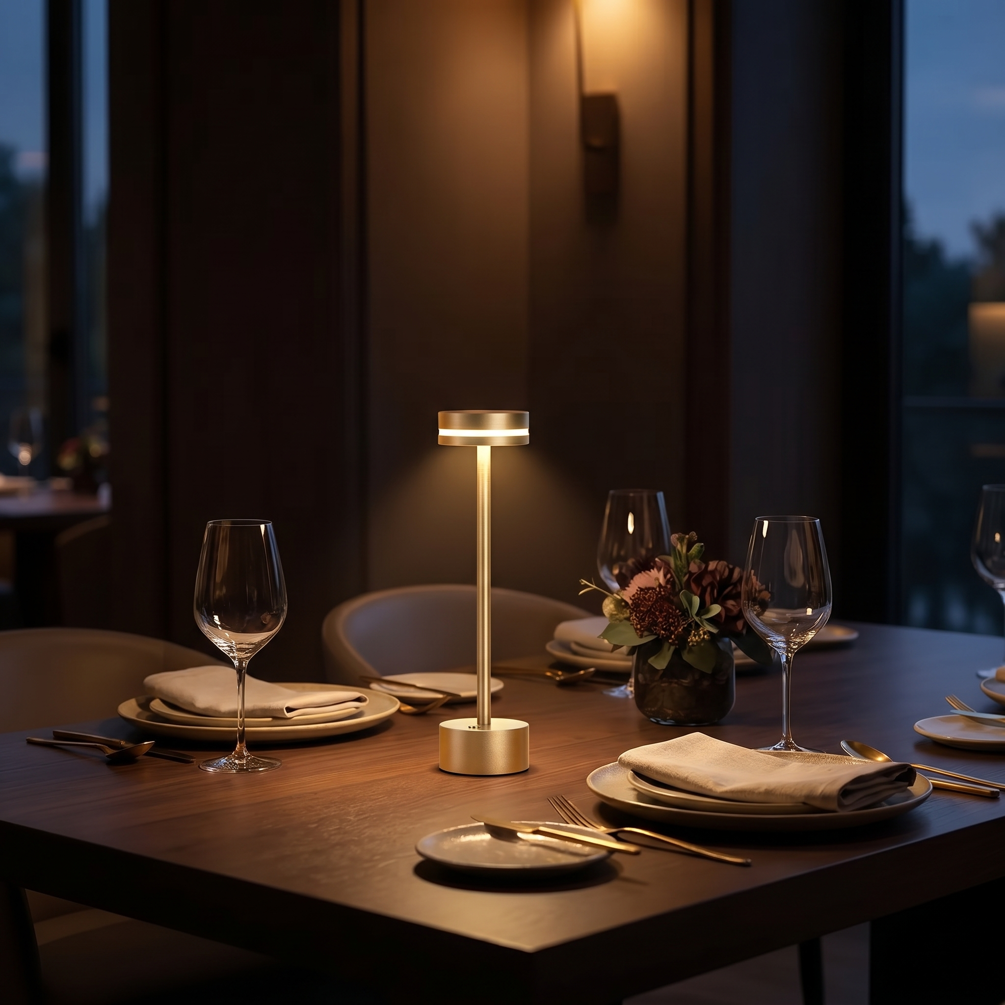 Rechargeable Table Lamp, Touch Control, Aluminum, Three Lighting Tones