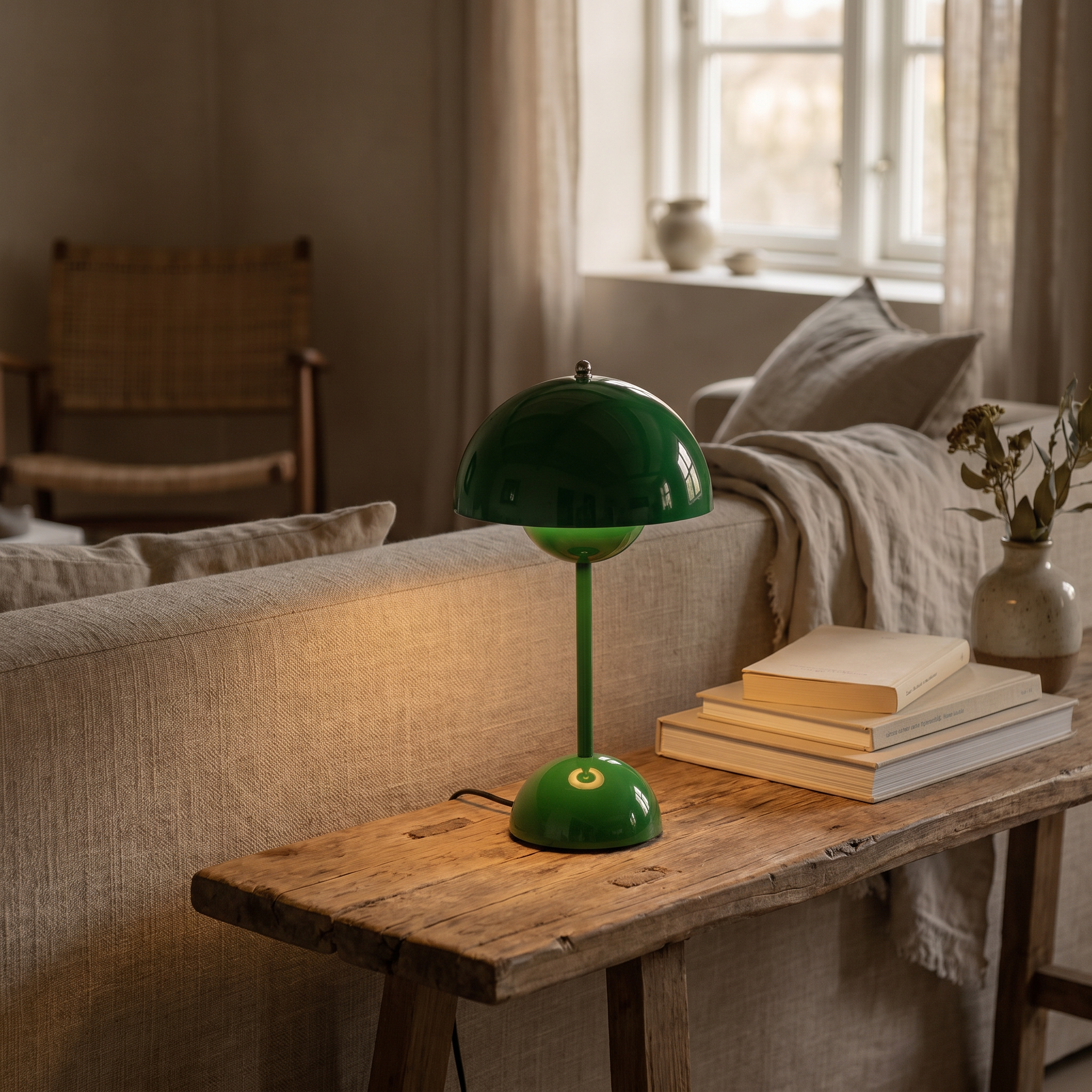 Rechargeable Table Lamp, Touch Dimmer, Metal and Acrylic, USB-C