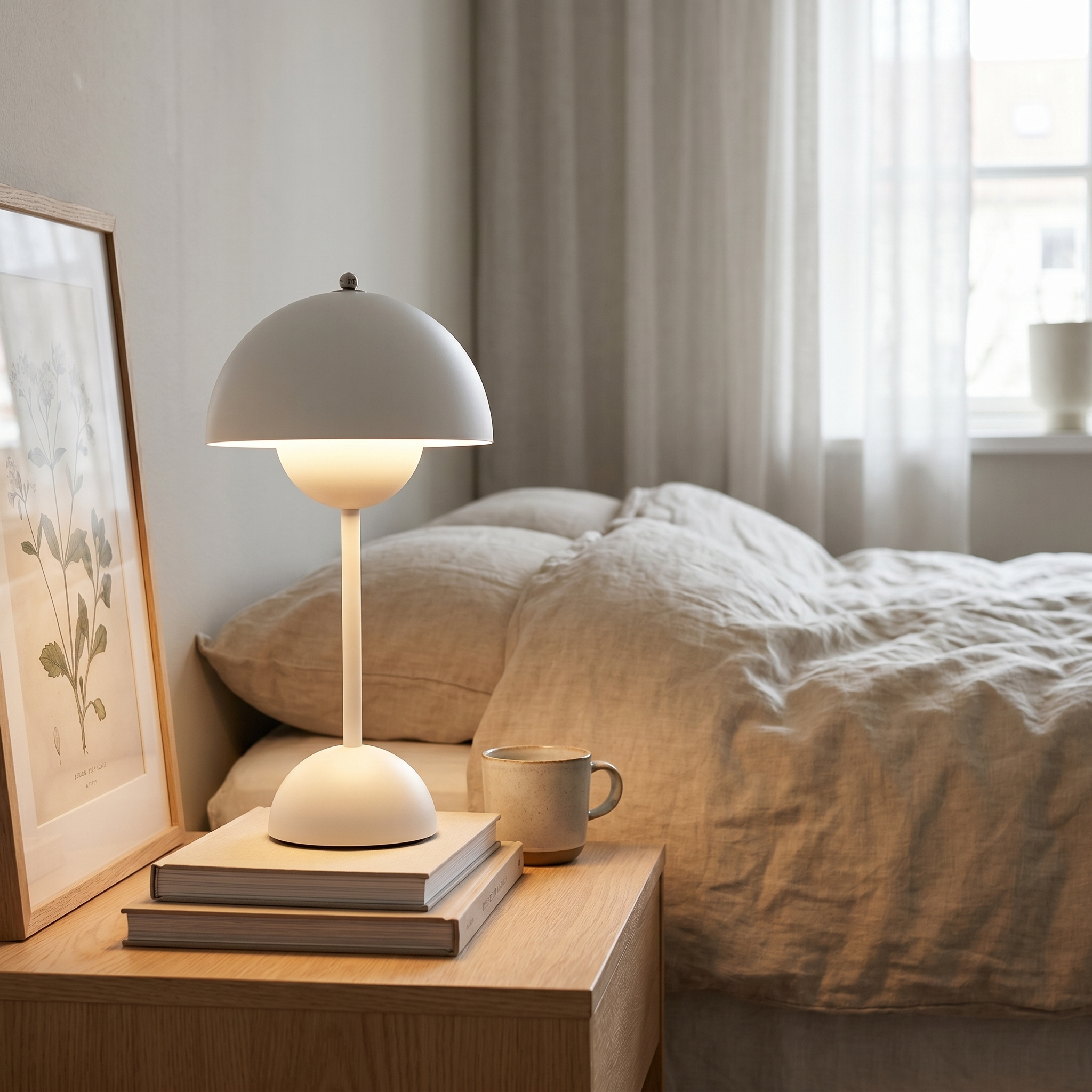 Rechargeable Table Lamp, Touch Dimmer, Metal and Acrylic, USB-C