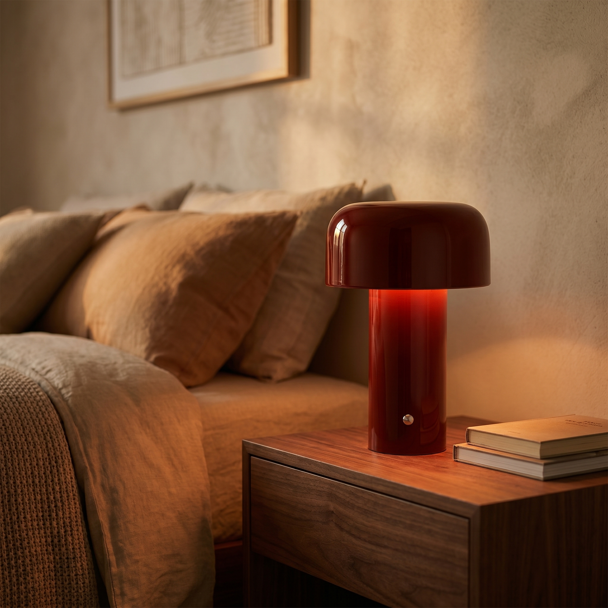 Rechargeable Touch Table Lamp, Metal, Tri-Color, Stepless Dimmer, USB-C