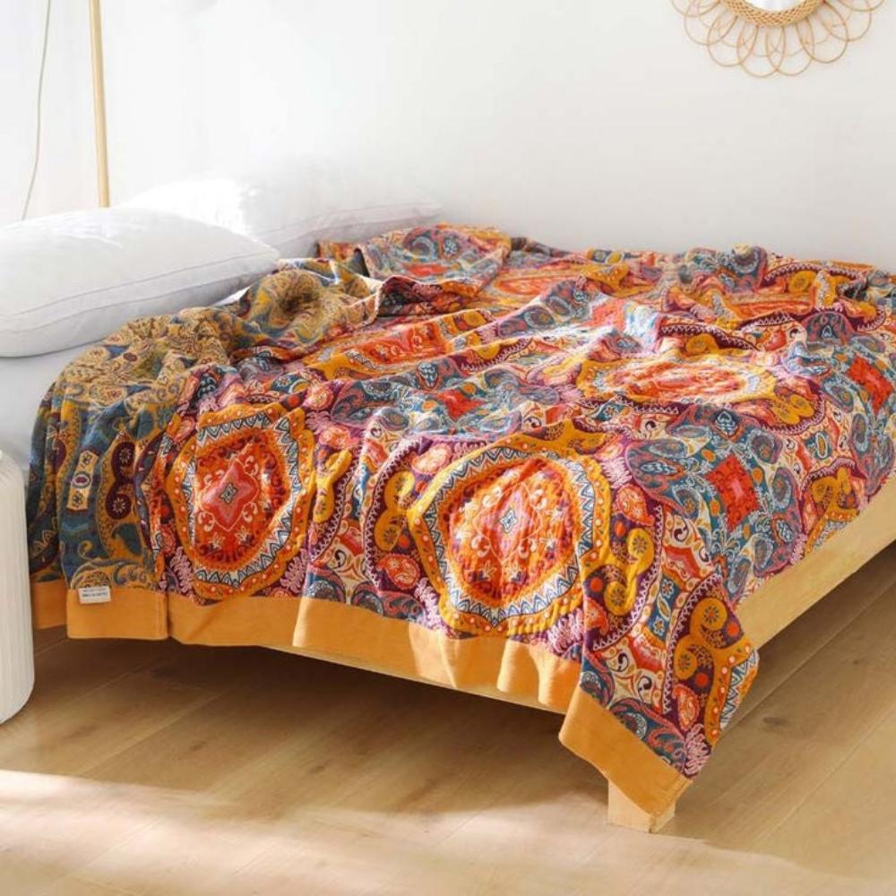 Sunrise Boho Reversible Cooling Blanket, Cotton