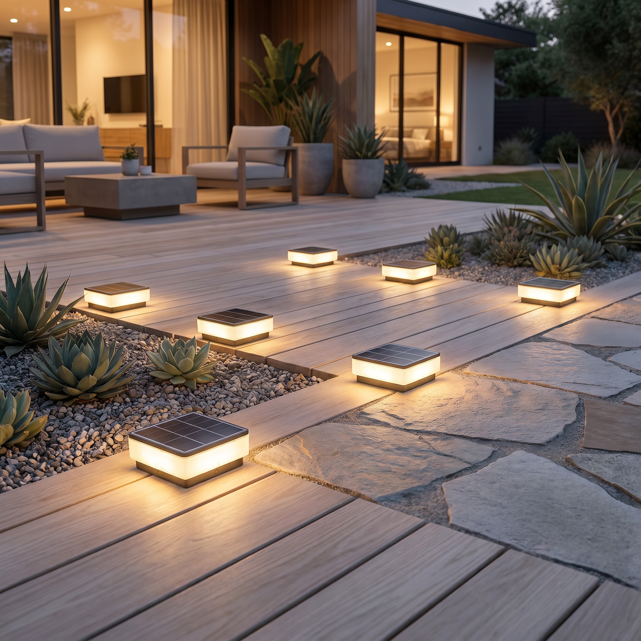 Solar Ground Disc Light, PC, IP54, Warm White or White, Round or Square