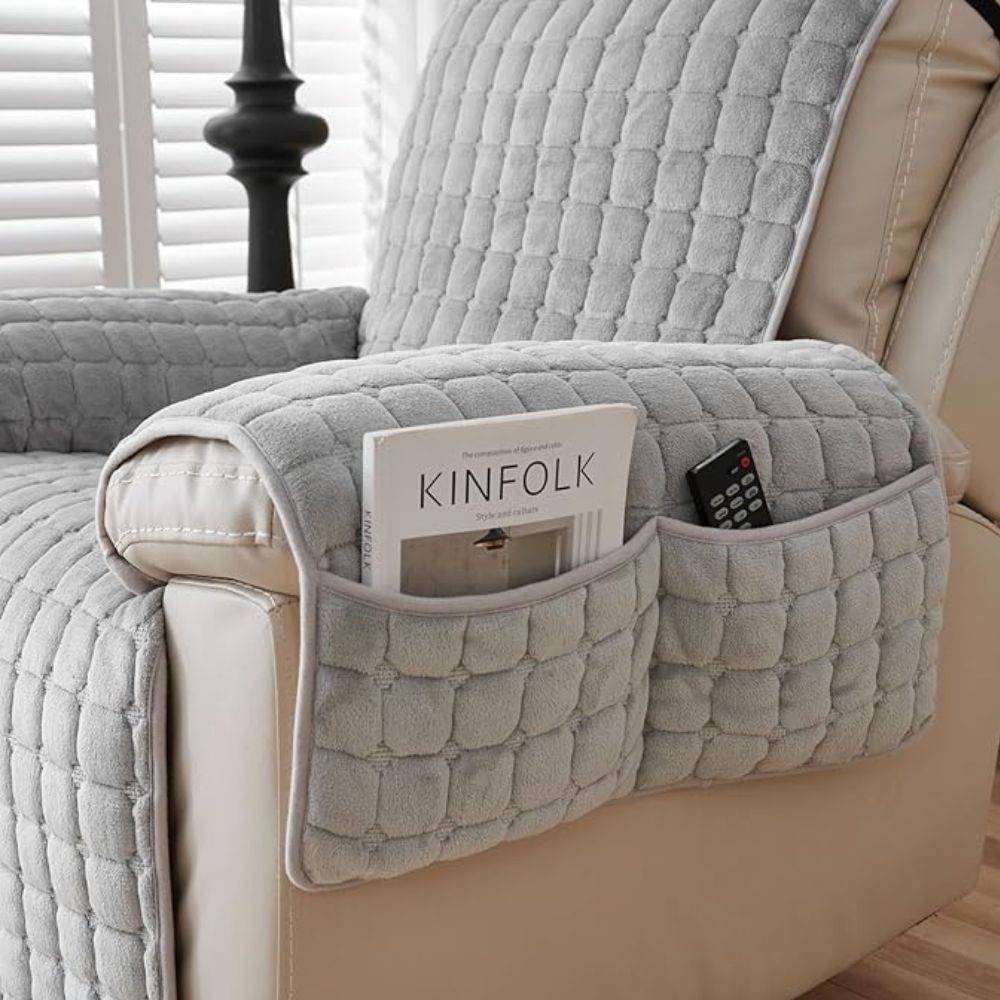 Snug Grid Recliner Cover, Quilted Microfiber Slipcover