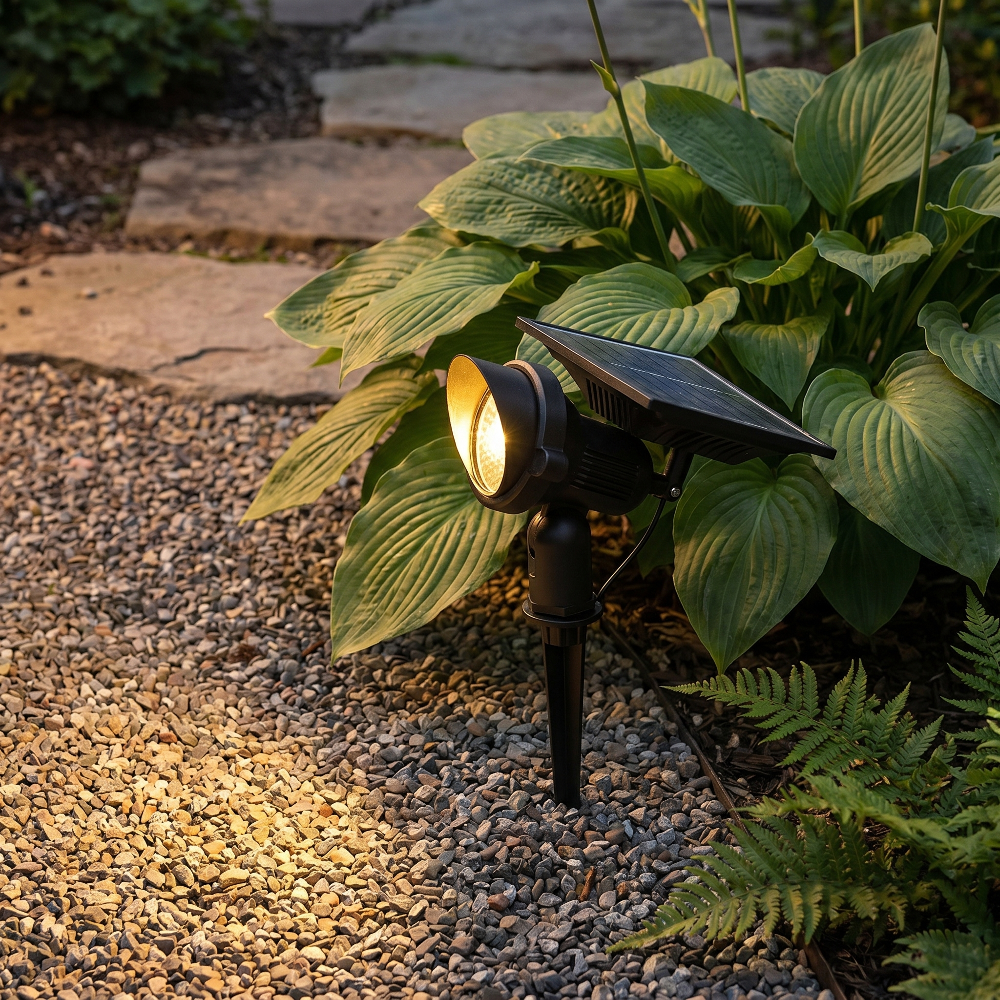 Solar Lawn Spotlight, Adjustable Head, Aluminum and Glass, IP54, RGB