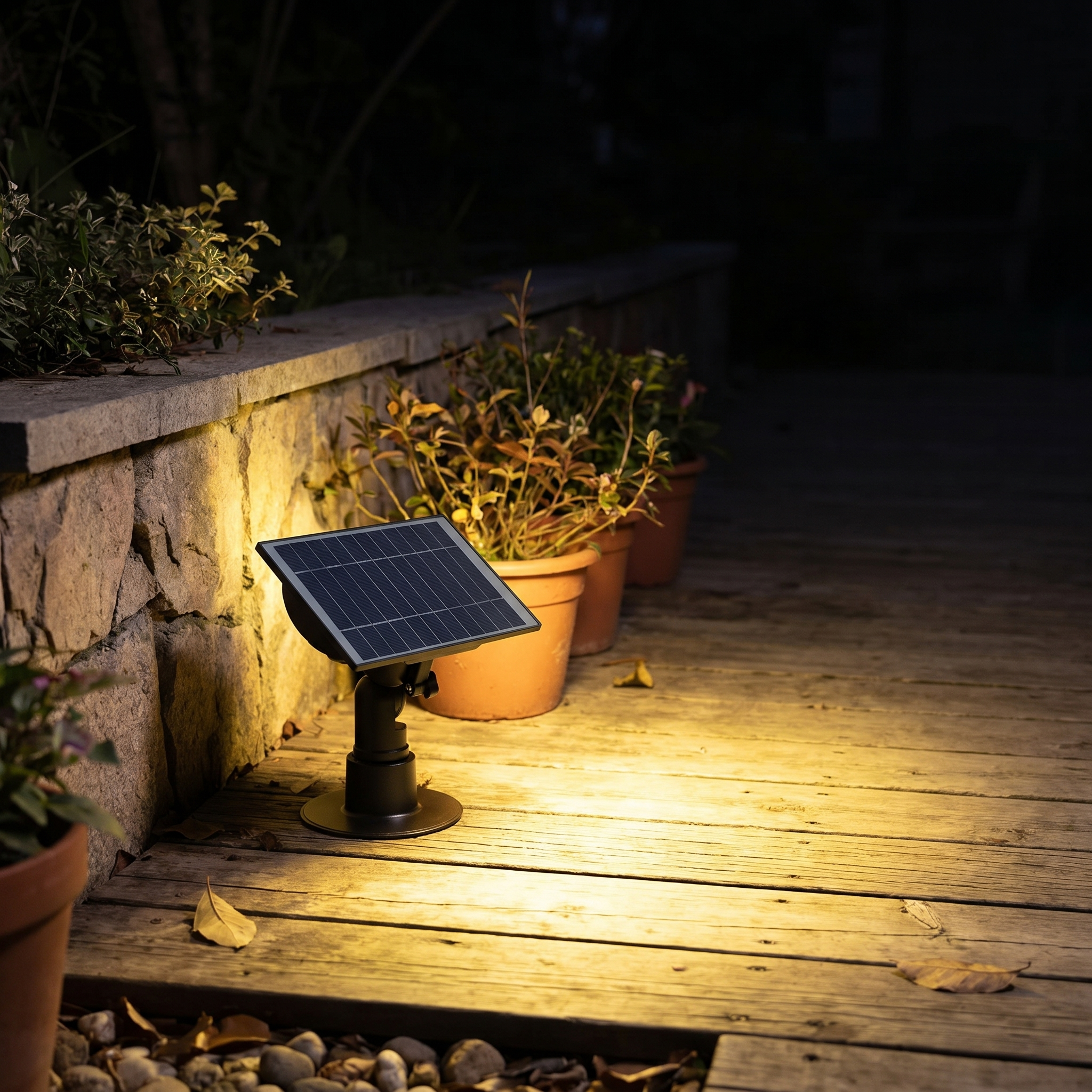 Solar Lawn Spotlight, Adjustable Head, Aluminum and Glass, IP54, RGB