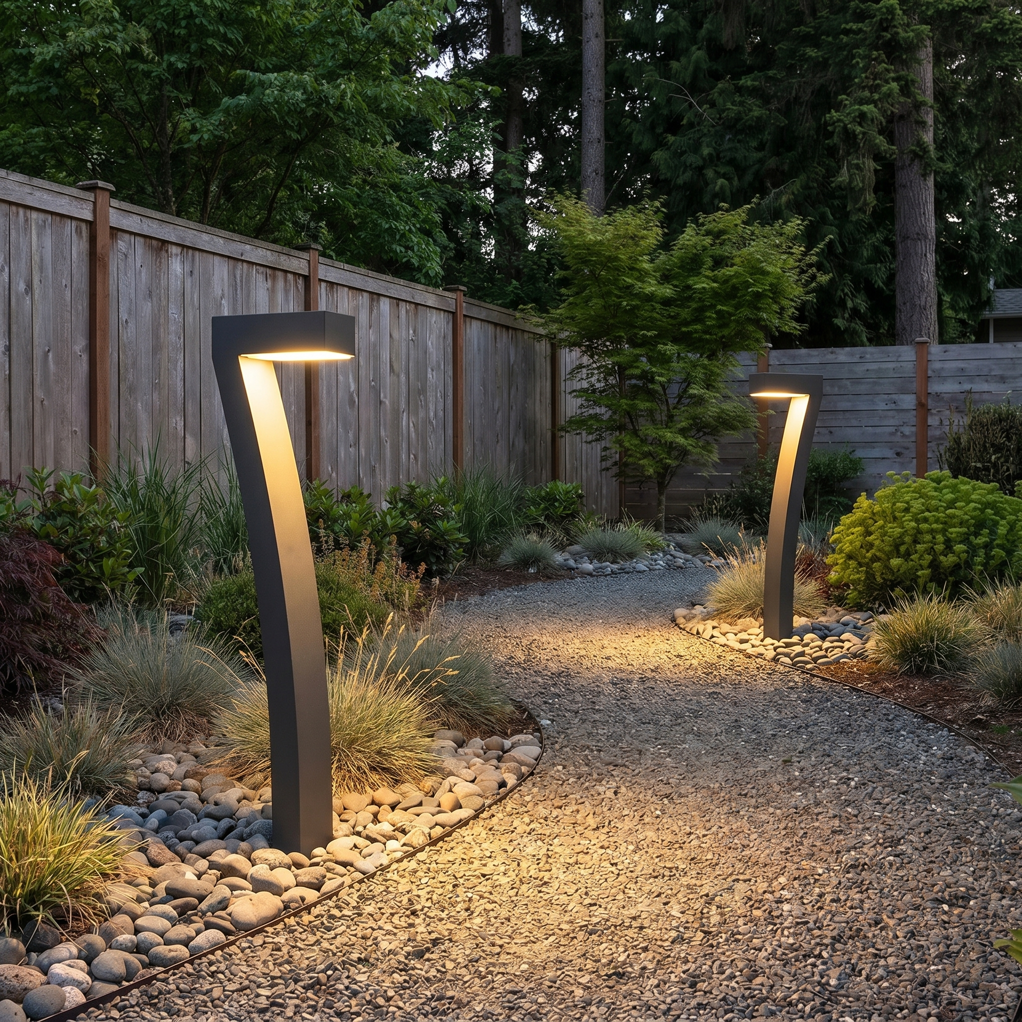 Solar Outdoor Garden Lights, ABS, 2700K, Dusk to Dawn, 18'' Tall, 6 Pack