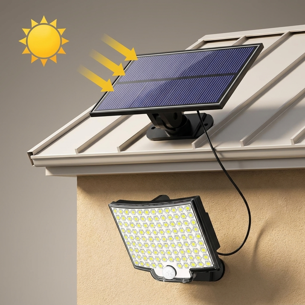 Solar Outdoor Light, 106 LED, Motion Sensor, IP65