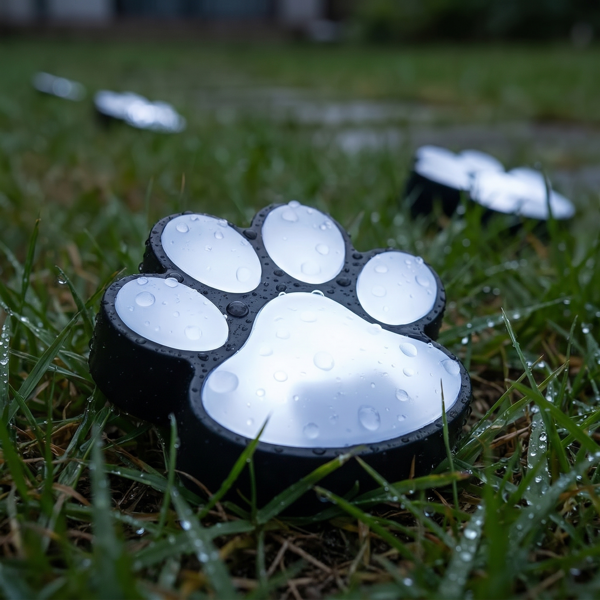 Solar Paw Print Light, 4-Pack, IP44 Waterproof, ABS and PS