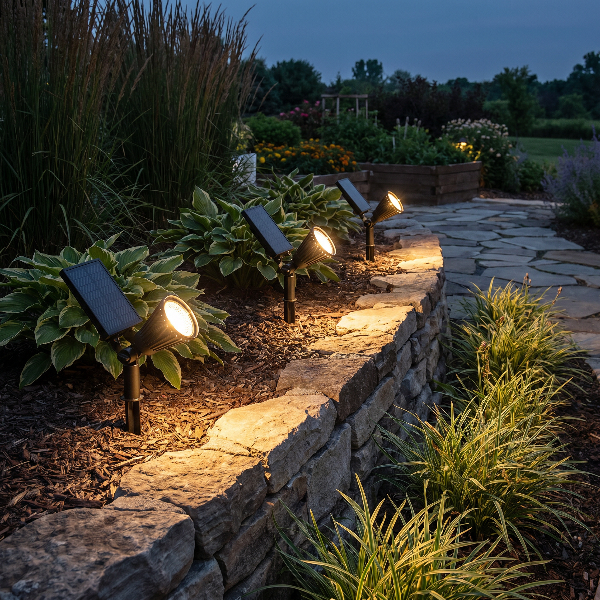 Solar Spotlight, ABS and Acrylic, IP65, Warm White or RGB, Remote Control