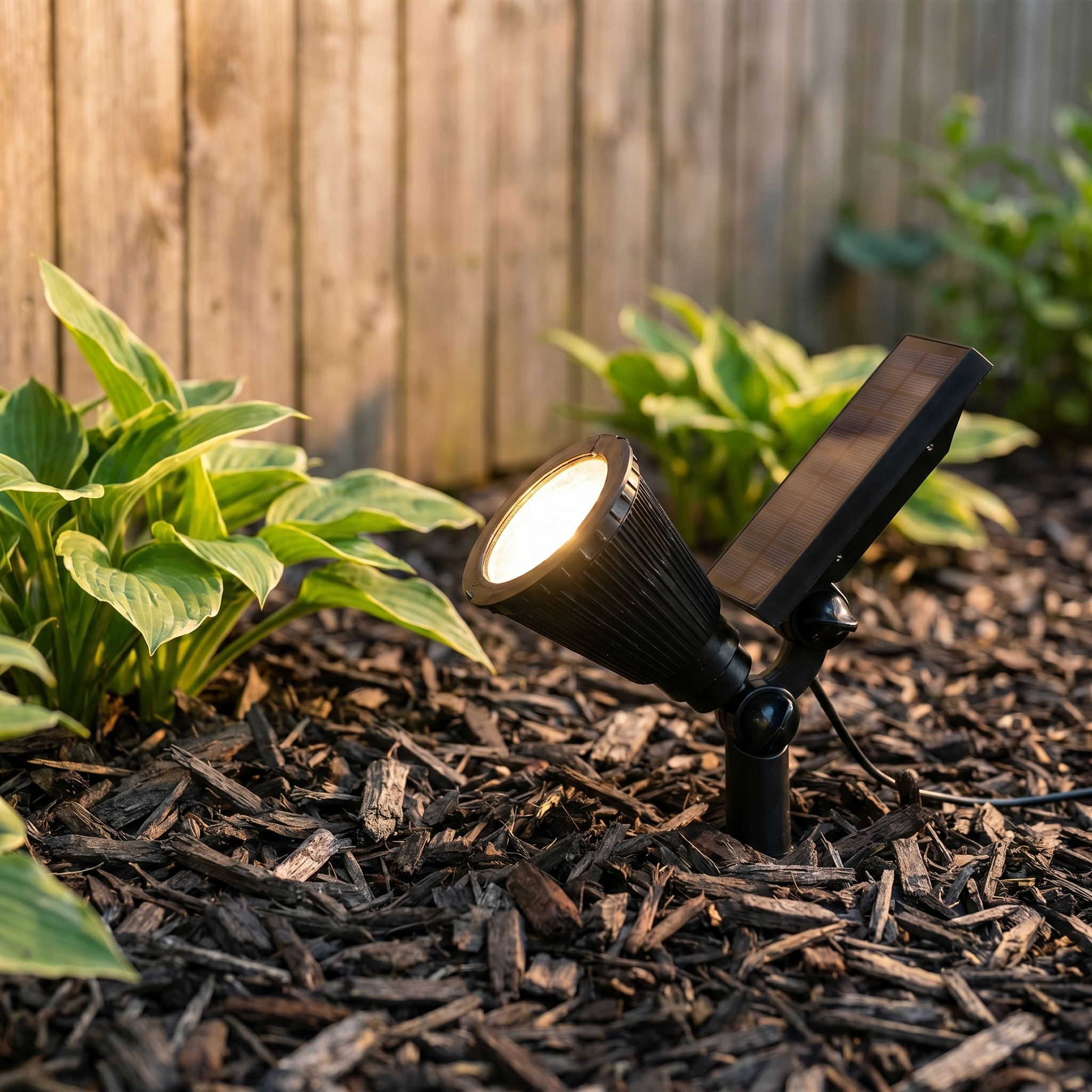 Solar Spotlight, ABS and Acrylic, IP65, Warm White or RGB, Remote Control