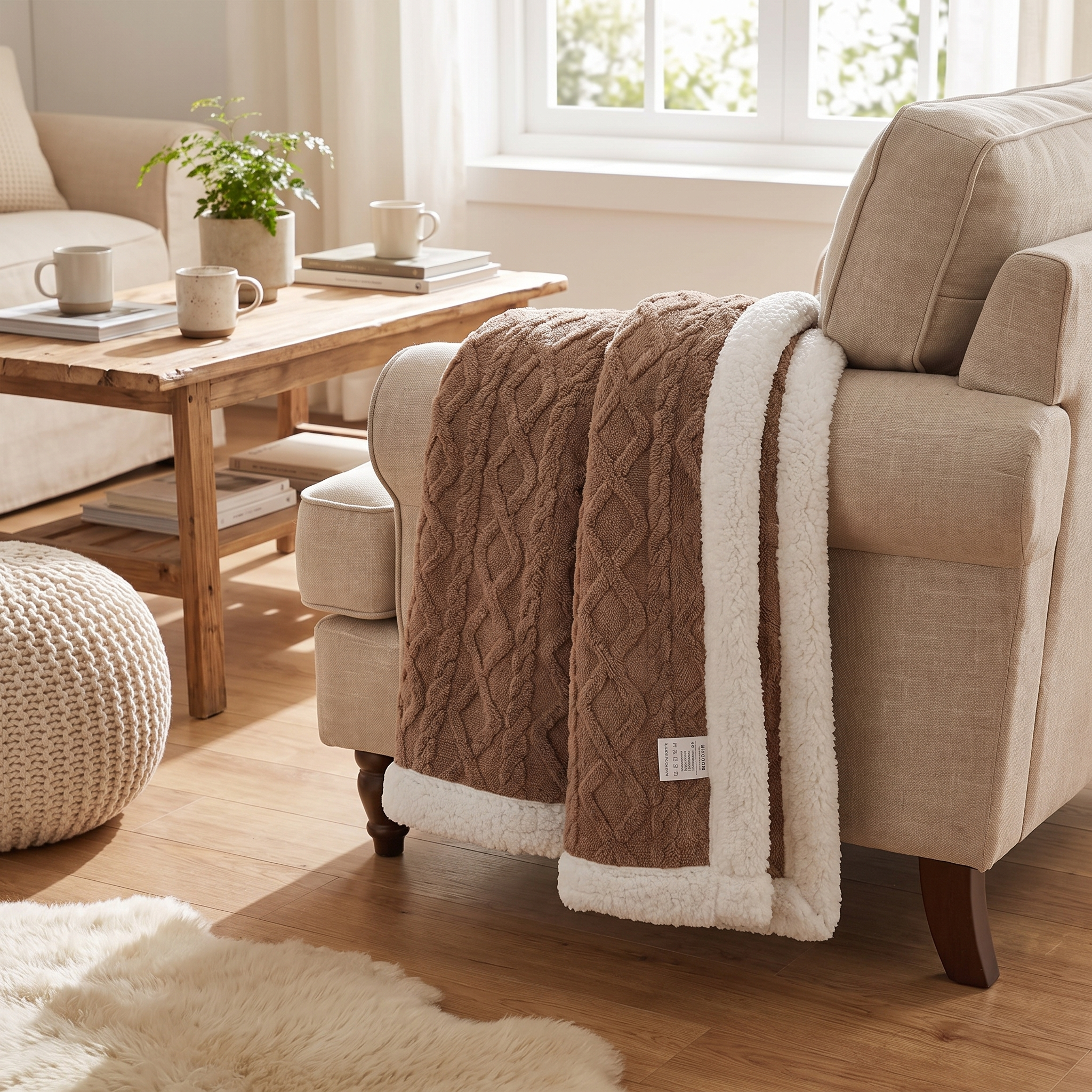 Snuggle Sherpa Blanket, Reversible Brushed Fleece