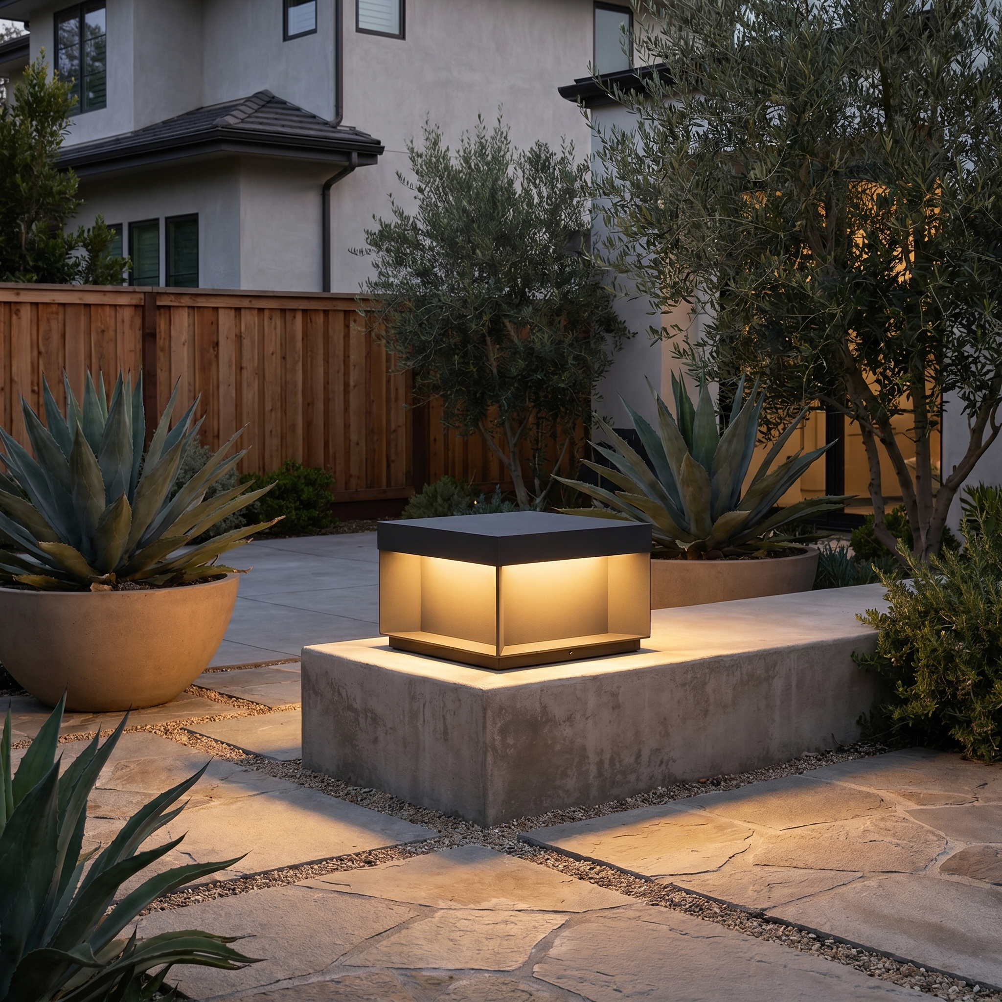 Square Solar Deck Light, Stainless Steel, IP65, Black, Five Sizes