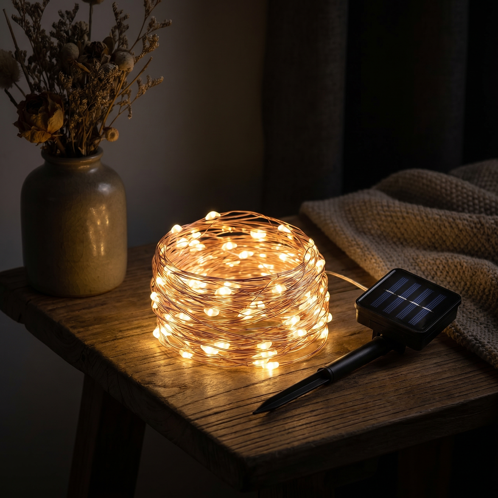 Solar String Fairy Lights, IP65 Waterproof, Copper Wire, 8 Colors