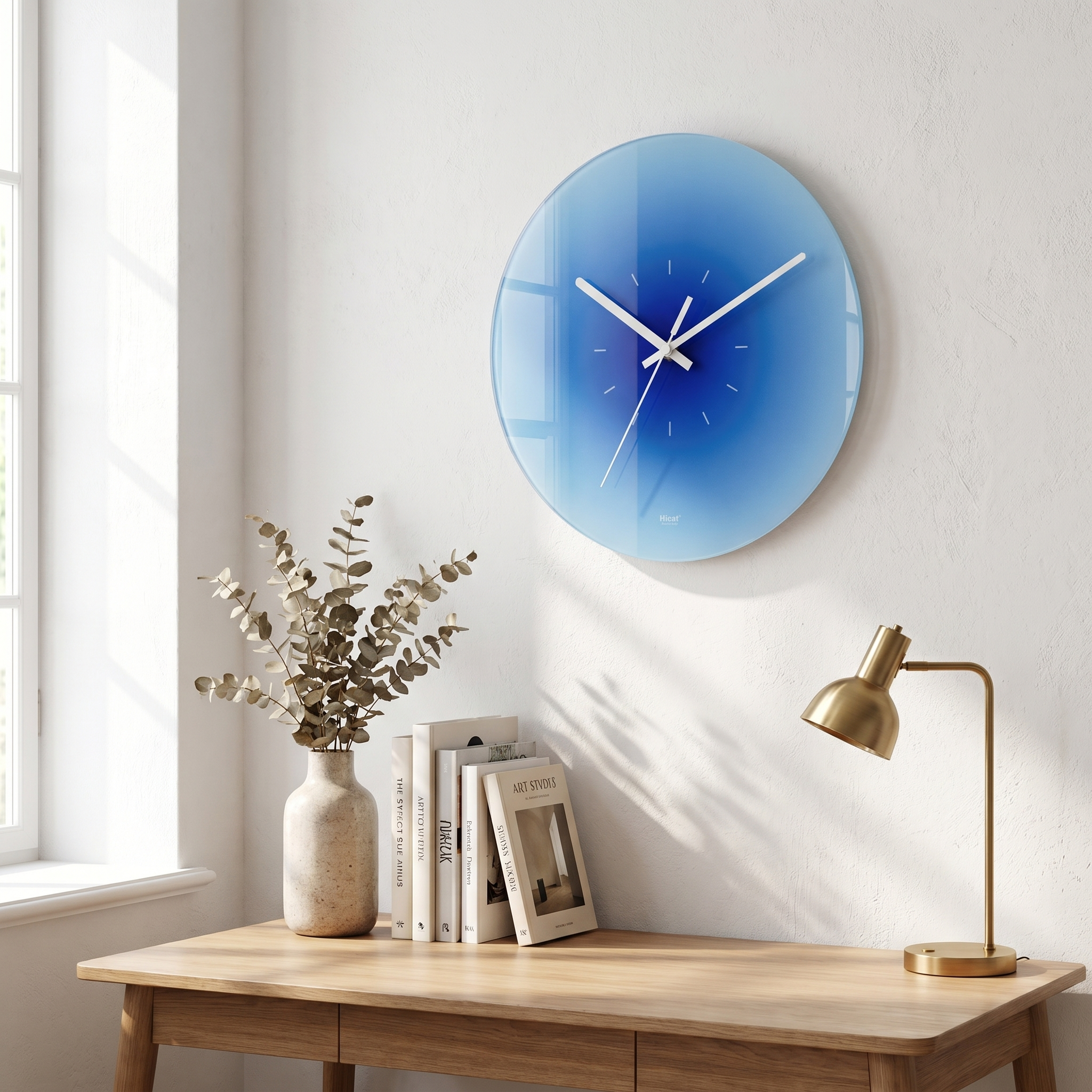 Silent Sweep Glass Wall Clock, Transparent, Six Designs, Three Sizes
