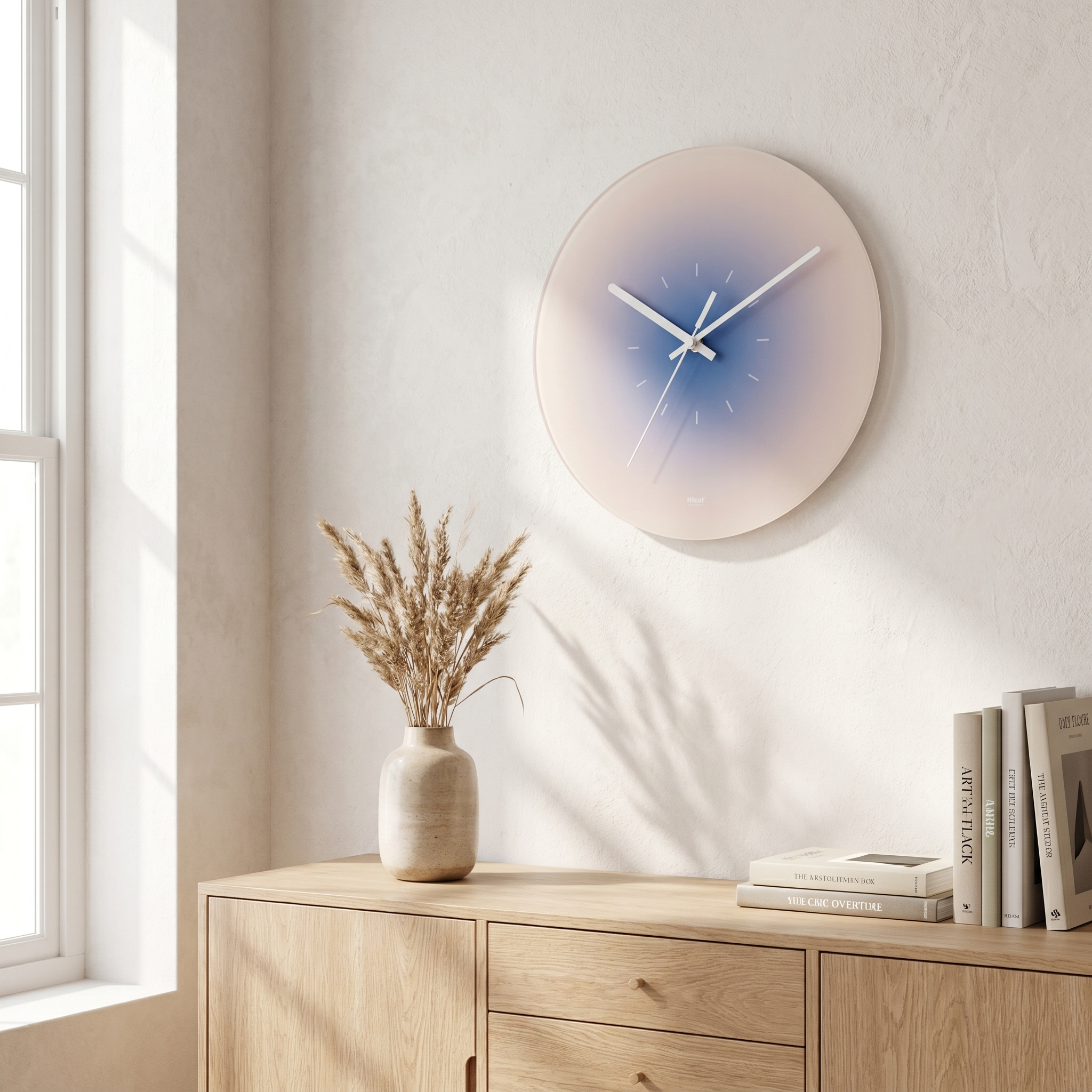 Silent Sweep Glass Wall Clock, Transparent, Six Designs, Three Sizes