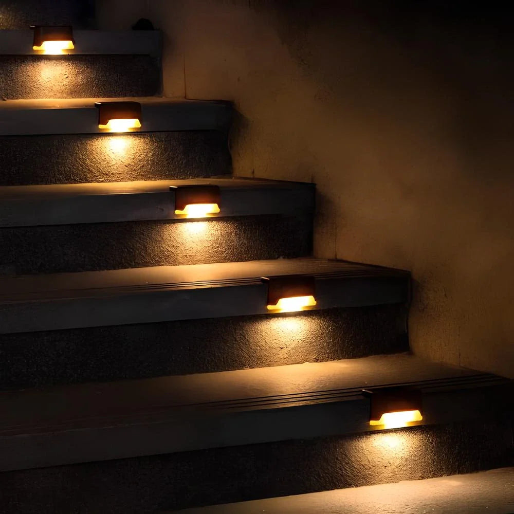Solar Step Lights, Dusk to Dawn Sensor, IP44 Weatherproof, LED