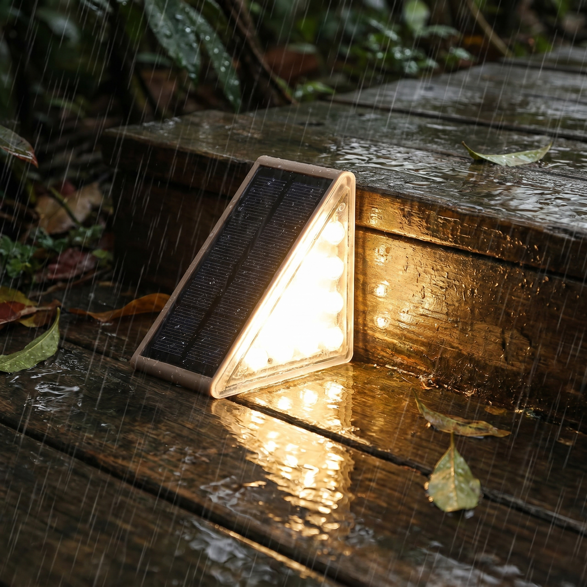 Solar Stair Lights, IP65 Weatherproof, Warm White LED, Pack of 4