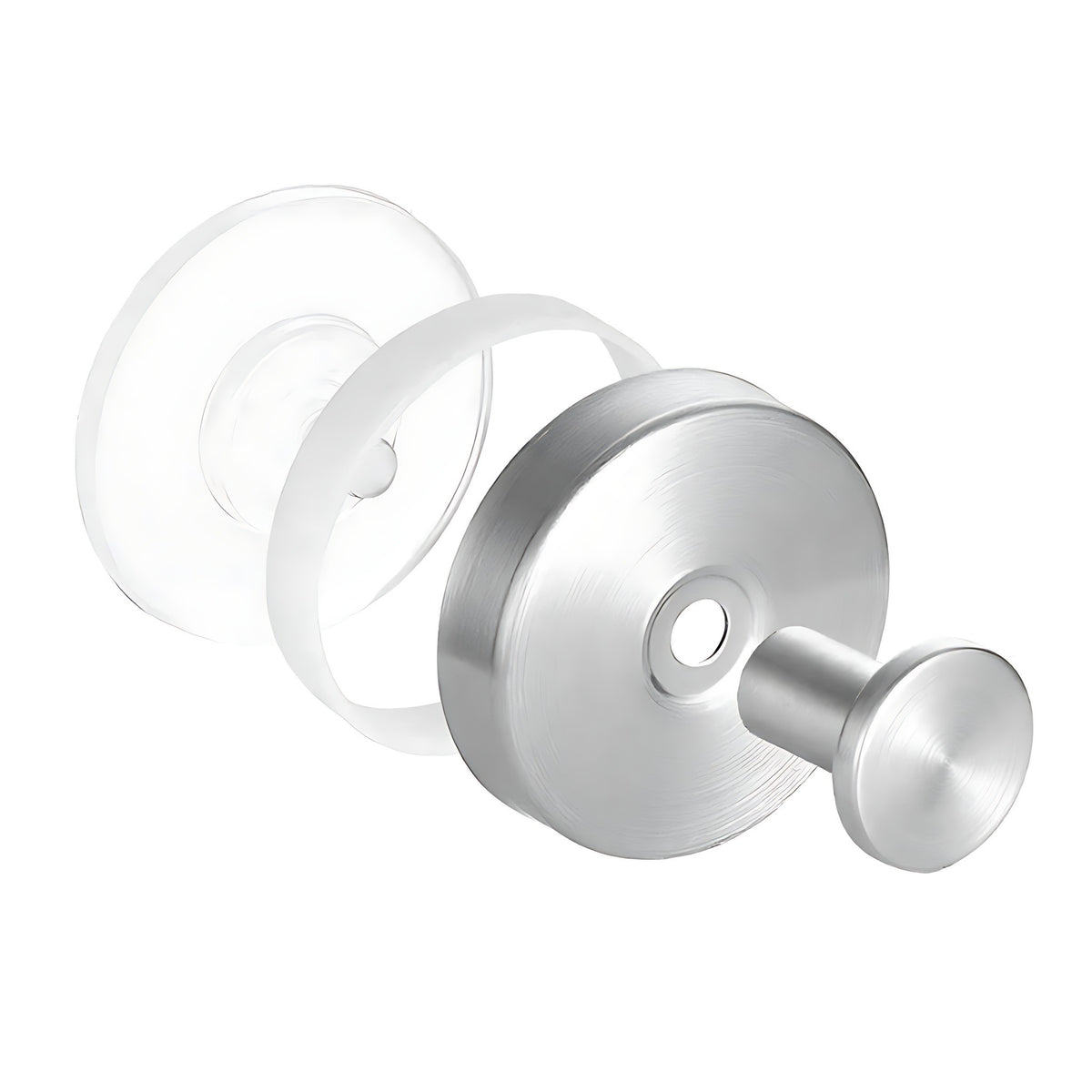 Parts of a suction wall hook: suction pad, seal and hook