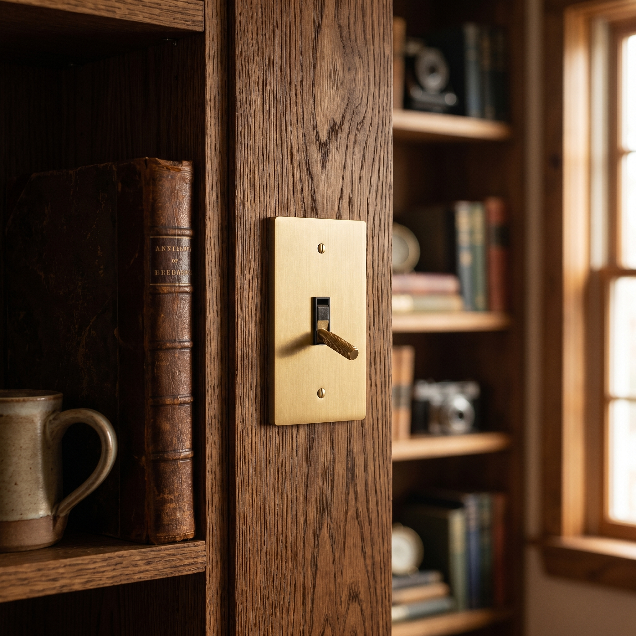 Solid Brass Toggle Light Switch, 1 Gang