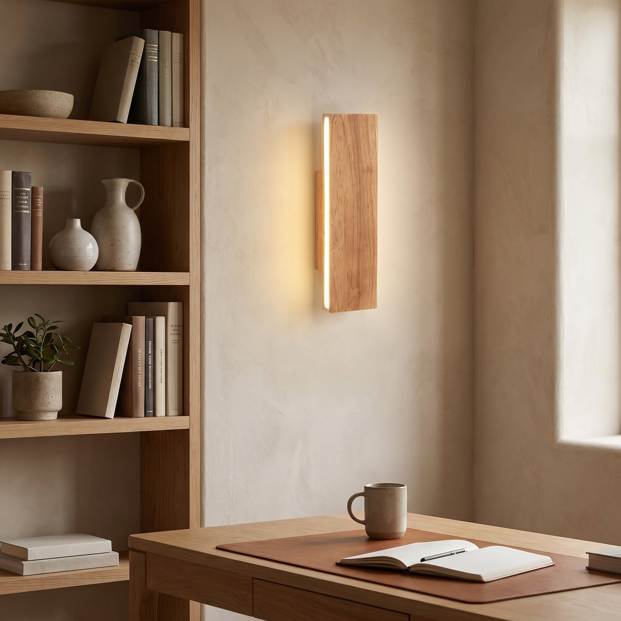 Wood and Acrylic Rotatable LED Wall Sconce, Three Sizes, 3000K or 5000K