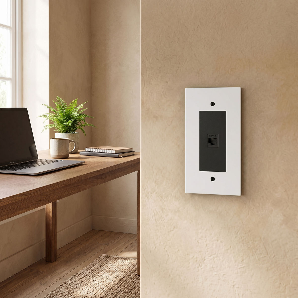 Brass Wall Plate, TV, Phone and Internet, Retro Panel