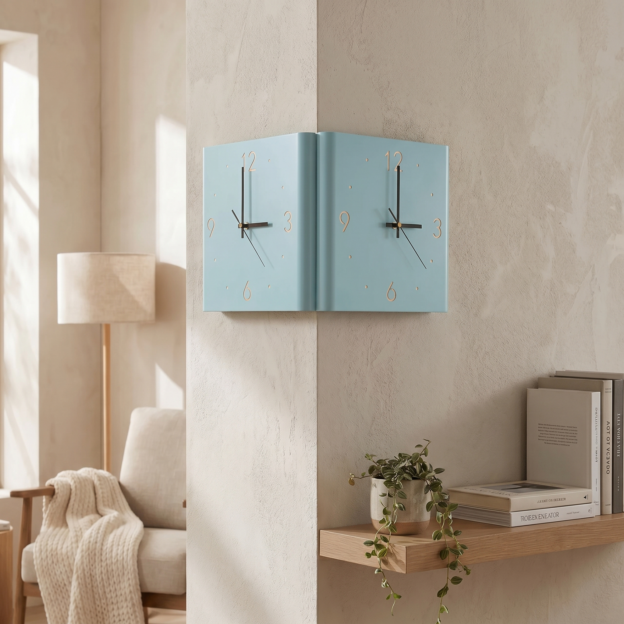 Wall Clock Lamp, Metal and Acrylic, Motion Sensor, USB and Battery